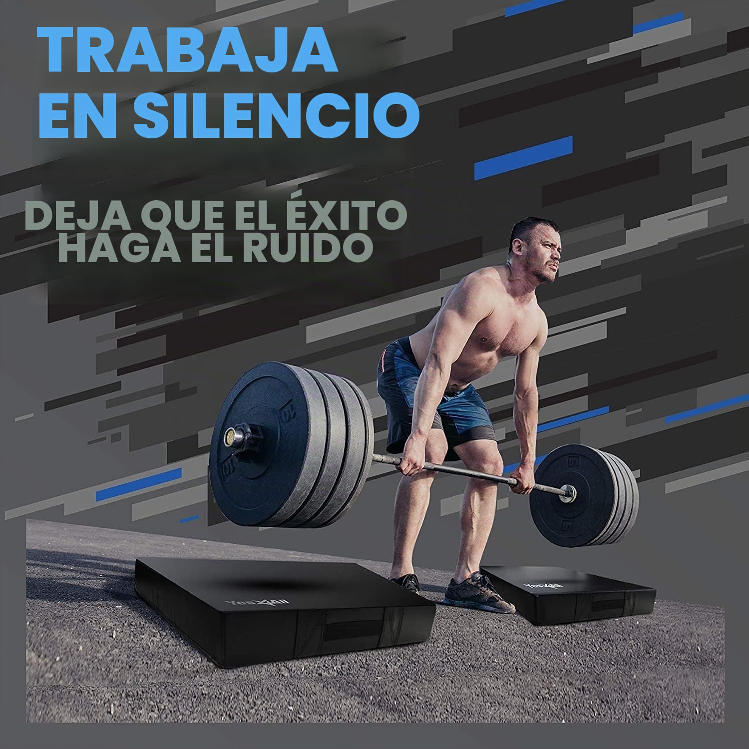 Yes4All Premium Silenciador Drop Pads Almohadillas para levantamiento de pesas con cubierta de PVC multicolor para aislar el sonido y proteger el suelo para Deadlift, Squat, Lunge