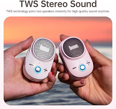 Divoom Itour-S Portable Mini Wearable Bluetooth Speaker, Large Sound and Punchy Bass, Clip-on Design, IP67 Waterproof and Dustproof, 10 Hours Playtime, For Home, Travel, Office and Outdoor
