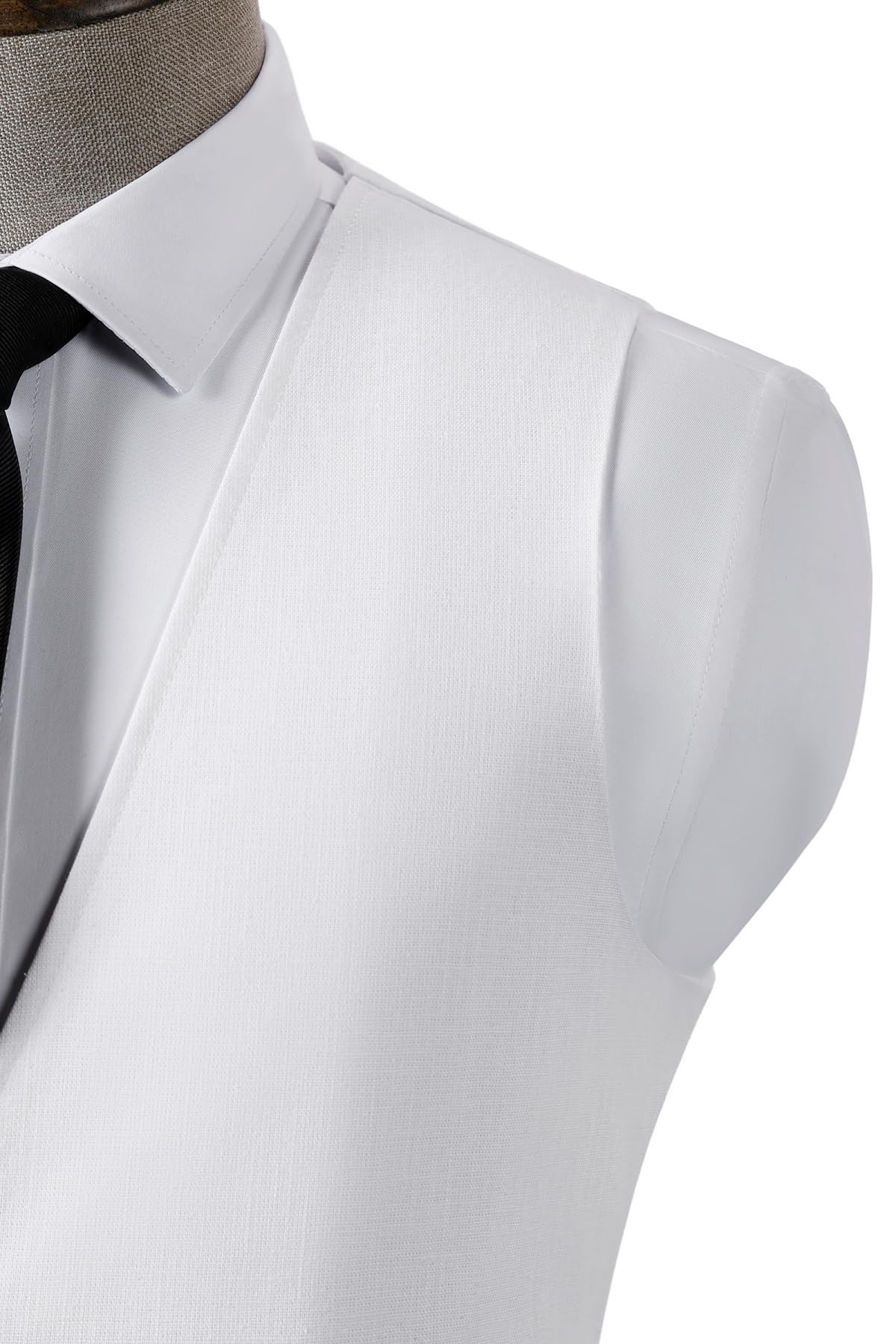 Chaleco de lino de verano para hombre, corte regular, traje clásico, chaleco para bodas y fiestas (blanco, XXL), Blanco, XXL