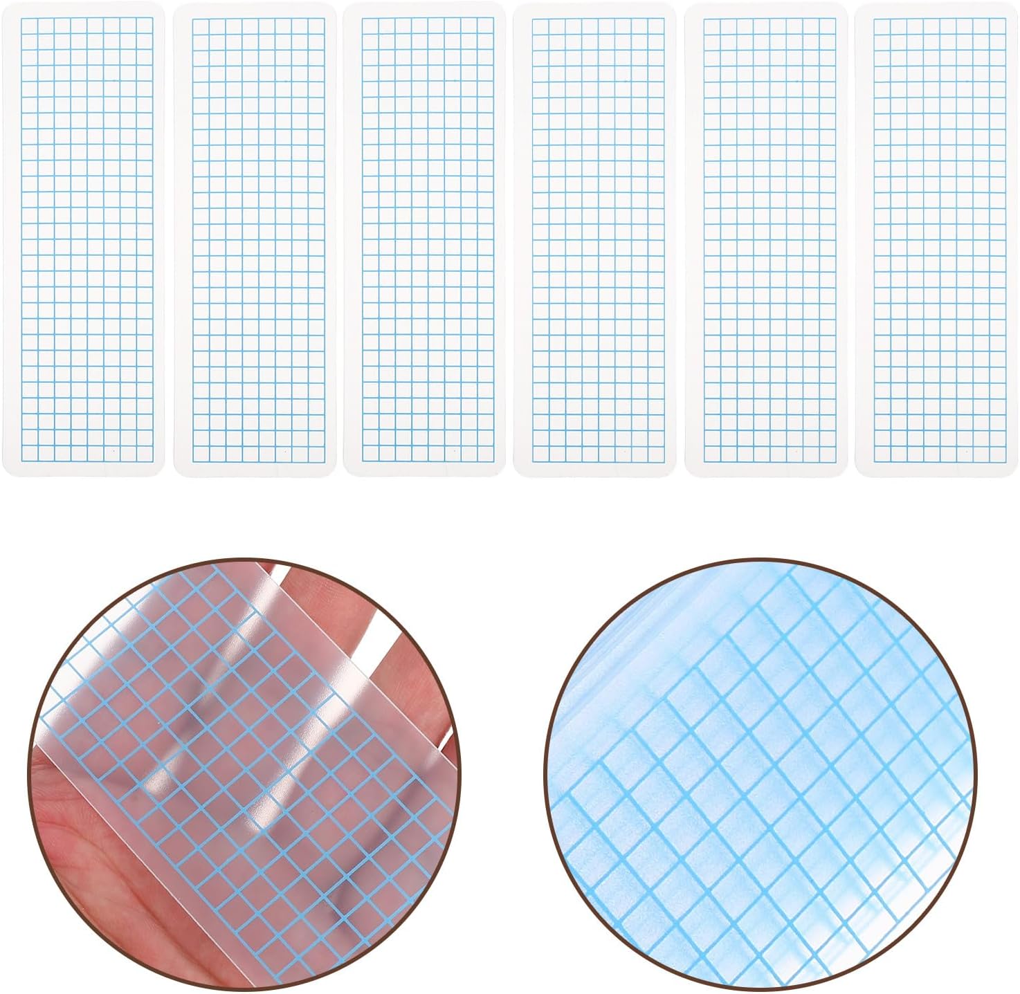 Amosfun 100pcs Washi Tape Distribution Boards with Rounded Corners Blue 5x15cm Matte Sub-Packing Tape Holders for Scrapbooking and Crafting Organizer Users