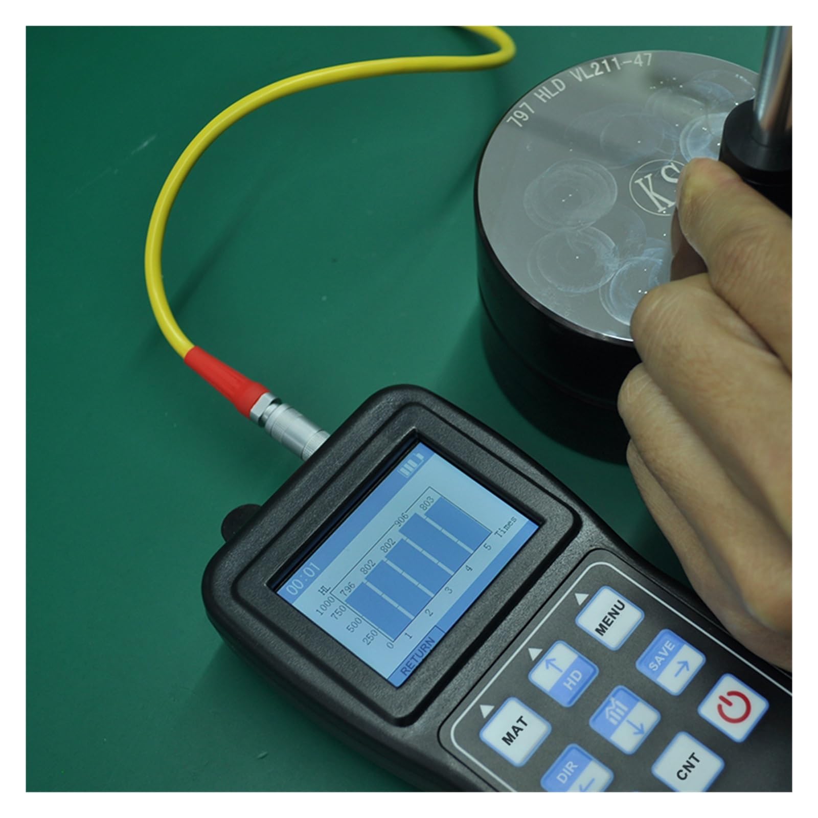 Durómetro Leeb con pantalla a color de alta precisión, portátil, de escala completa, 170-960HLD Amplio rango de medición