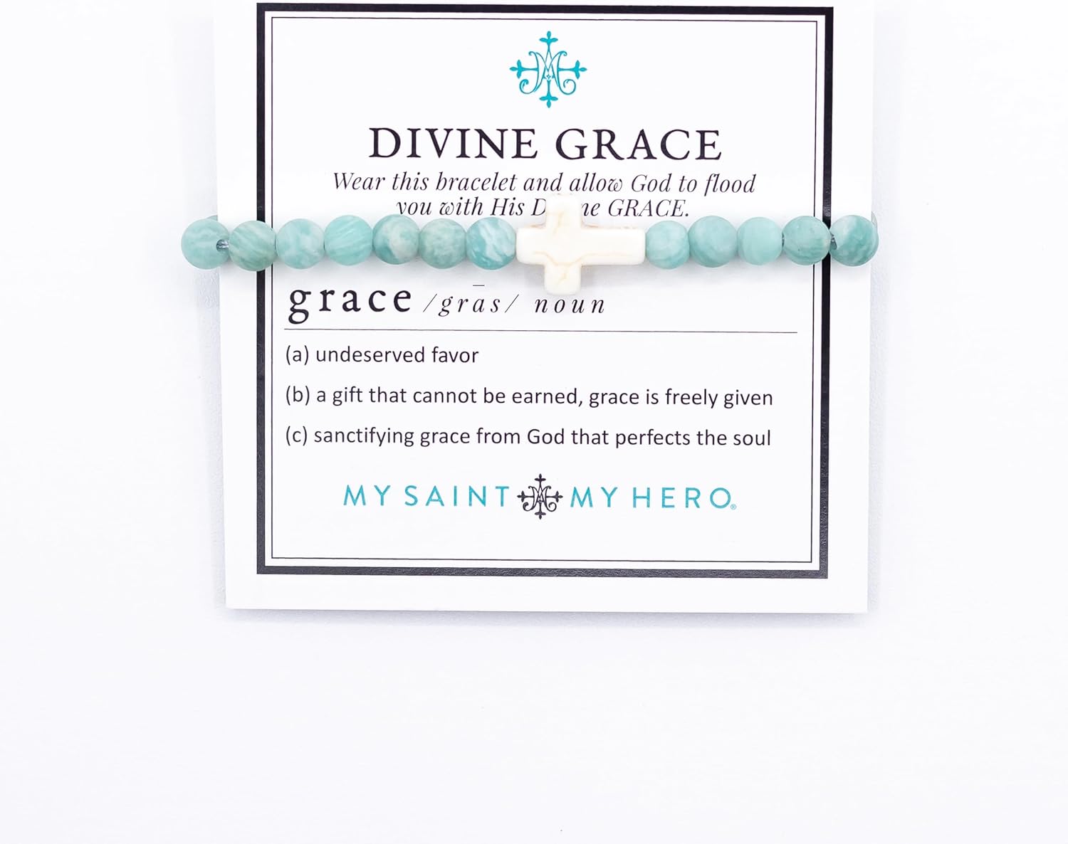 My Saint My Hero “Well Wishes Divine” Hand-Woven Bracelet – A Prayerful Gift of Protection, Light & Love with Crystal Pearls and Blessing Medal