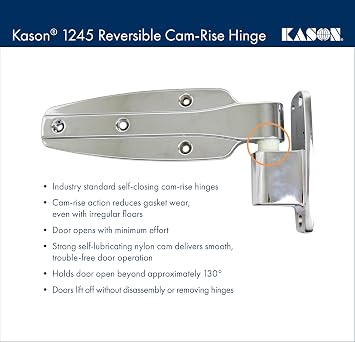 Kason 1245 Reversible Cam-Rise Hinge, Pack of 2, 1 to 3/4 Inch Offset, 11245000076