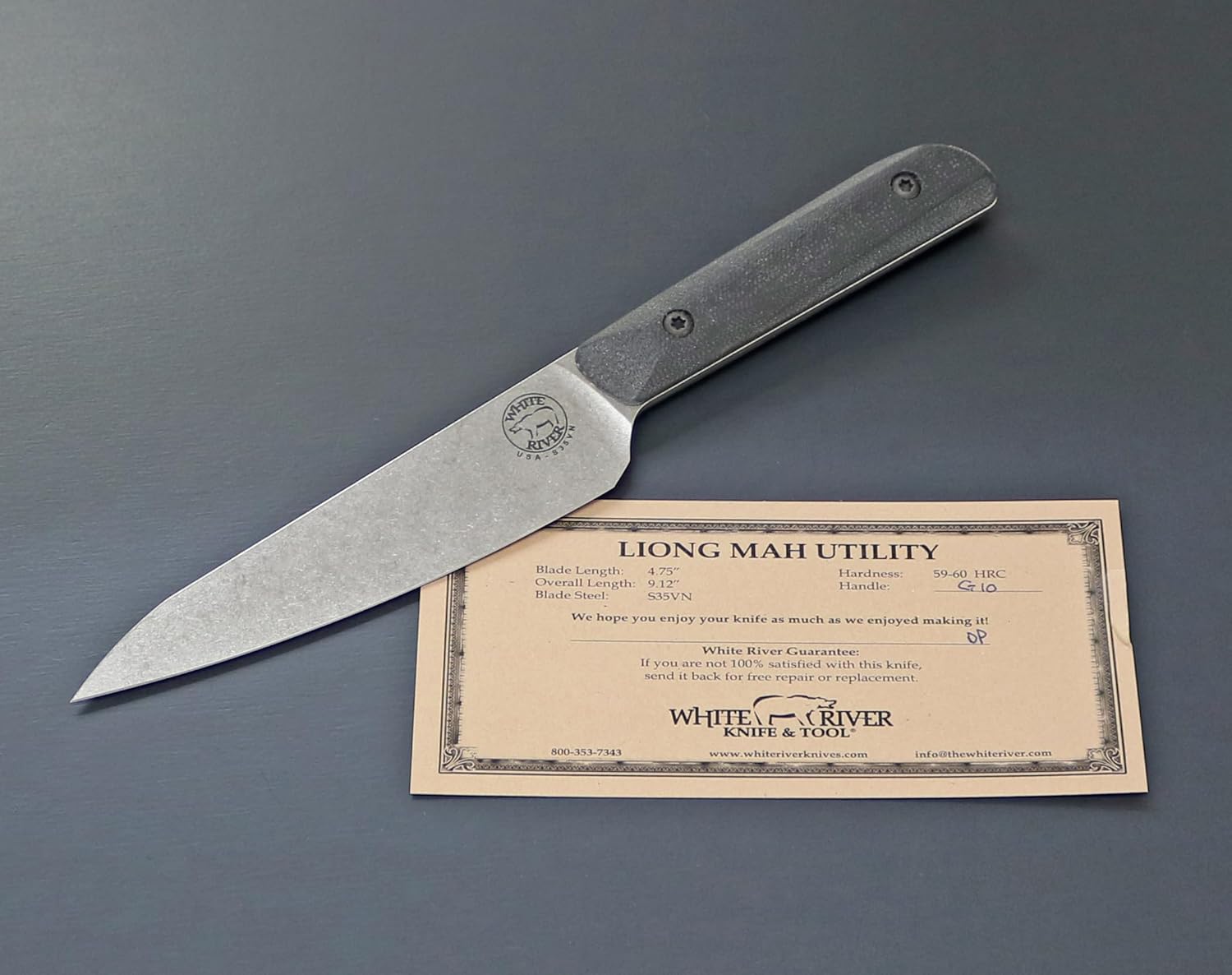 WhiteRiver WRLMU-GBL Lianmar Utility Black G10 Handle, ブラック