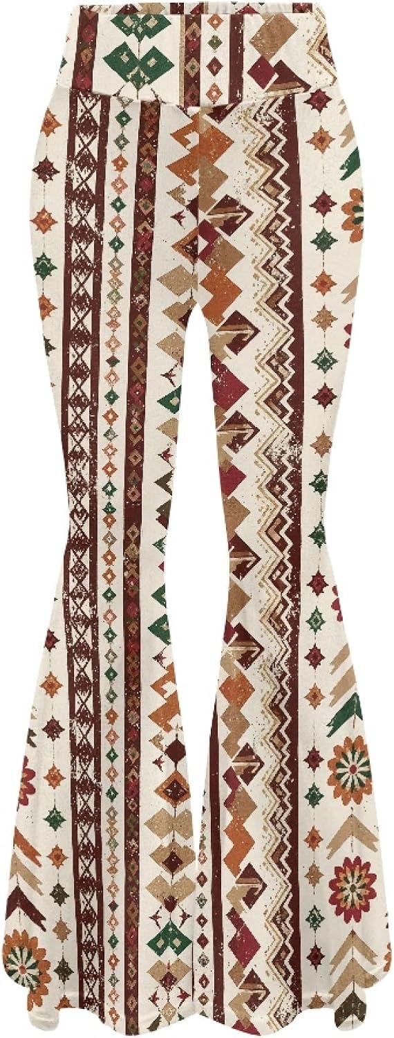 Amzbeauty Wide Leg Bell Bottoms for Women Tummy Control Stretch Casual High Waist Yoga Pants