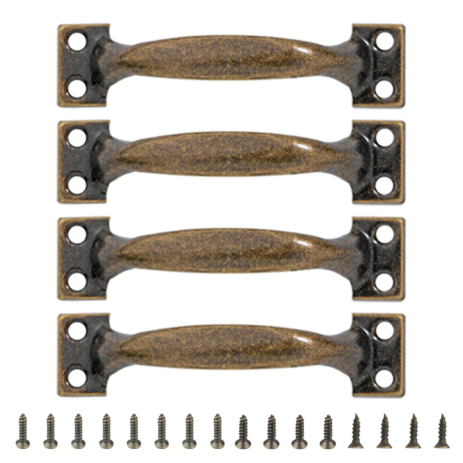 MICFENY 4pcs Barn Door Pulls Metal Handles for Cabinets and Wood Iron Furniture Knob Practical Home Hardware