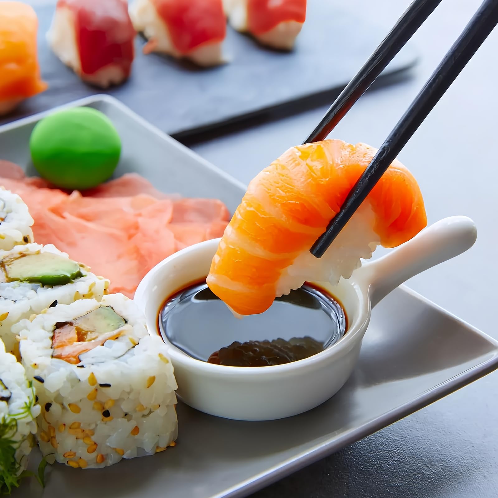 CHENKEE Bacchette Sushi,2 Paia Antiscivolo Bacchette Cinesi,Con 2