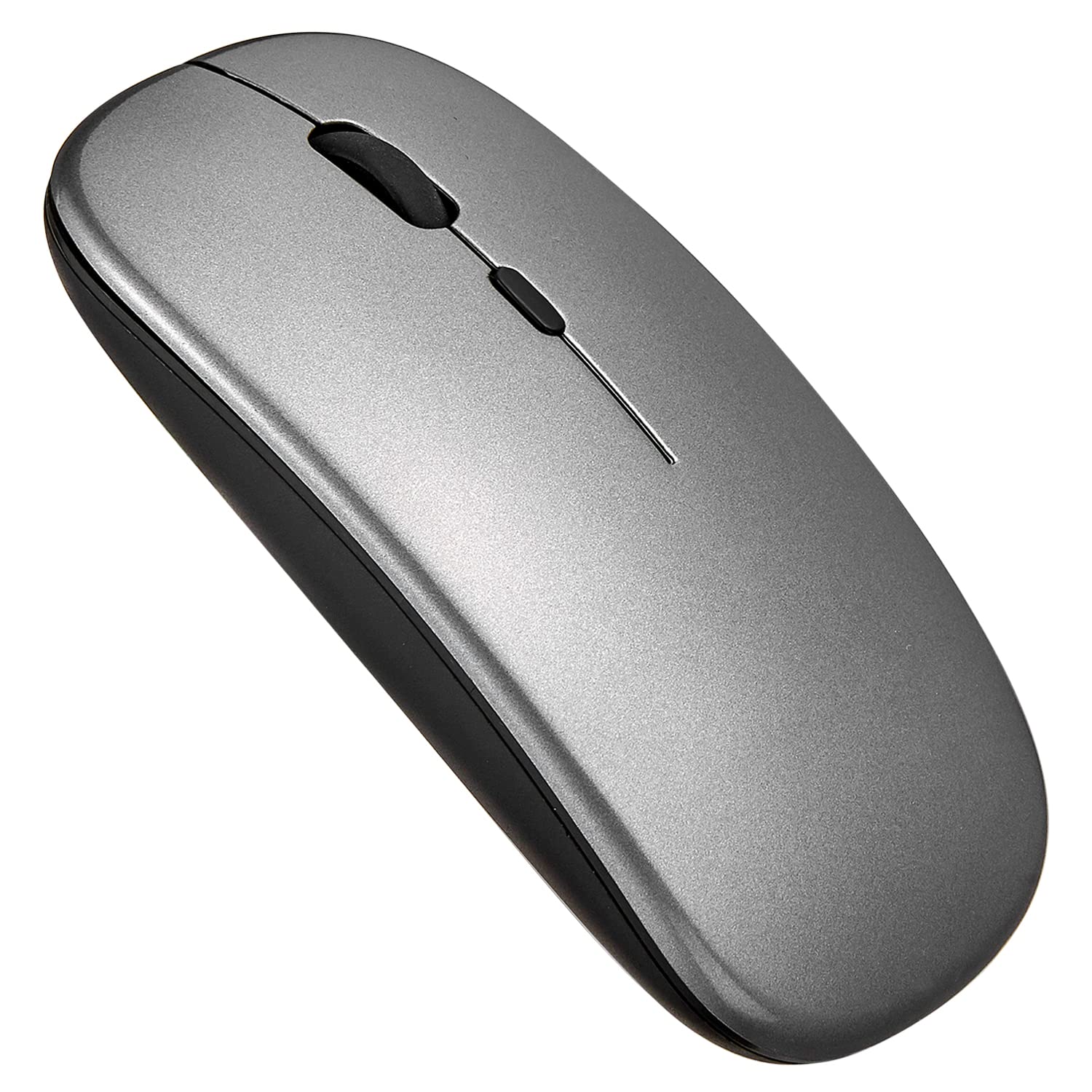 のBluetooth5.1 Bluetoothデュアルモードワイヤレスマウス、2.4Gマウス、充電式、サイレント、省エネ、高感度、3DPIモード、コンピューターノートブックオフィスゲーム、Mac/デスクトップコンピューター/iPadおよびその他のモデルのサポート (Grey)