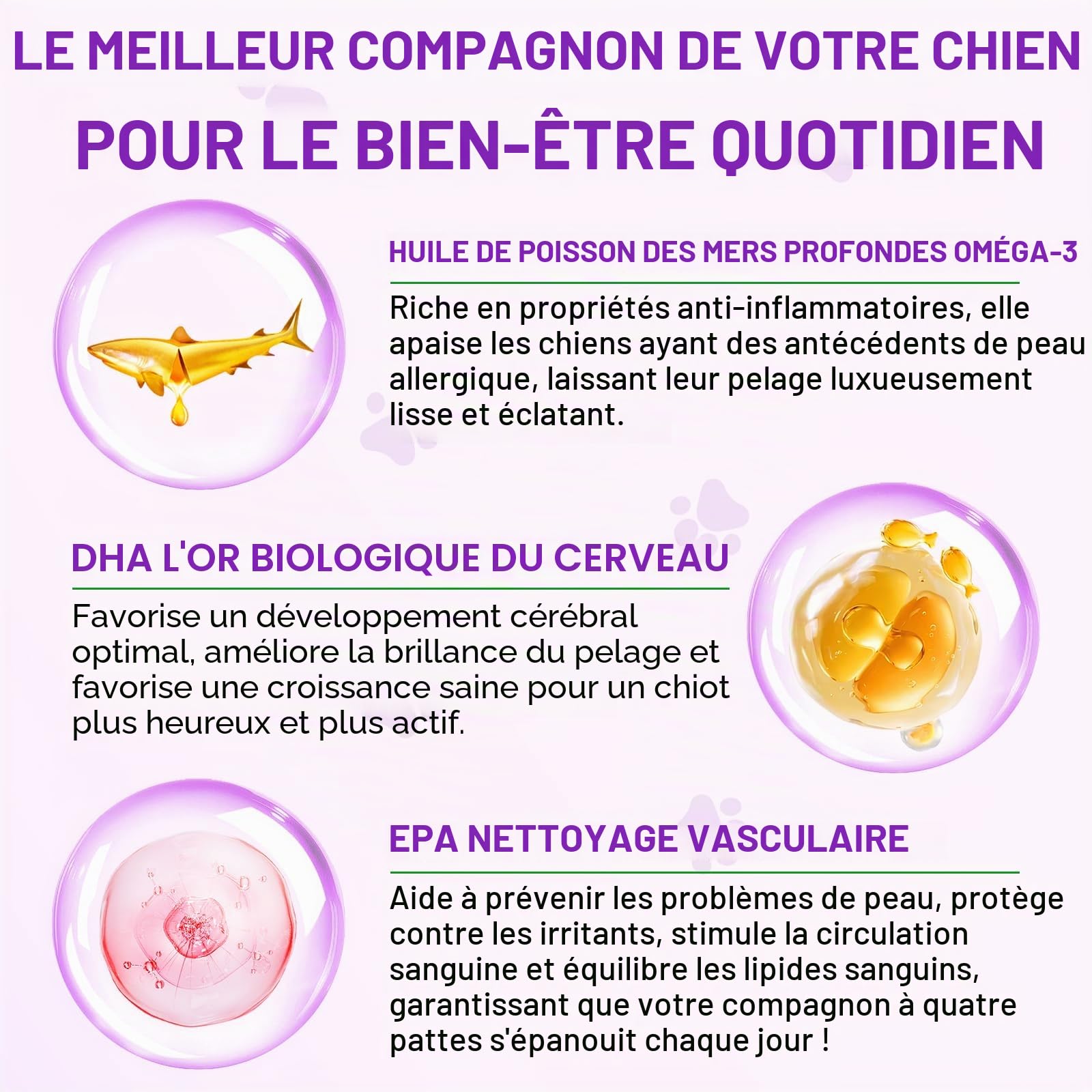 Comprimés à Mâcher pour Chiens Contre Les Allergies, Soulage Les Démangeaisons Cutanées, Renforcent l'immunité, Soulagent Les Allergies Saisonnières et Favorisent Une Peau et Un Pelage Sains, 150pc
