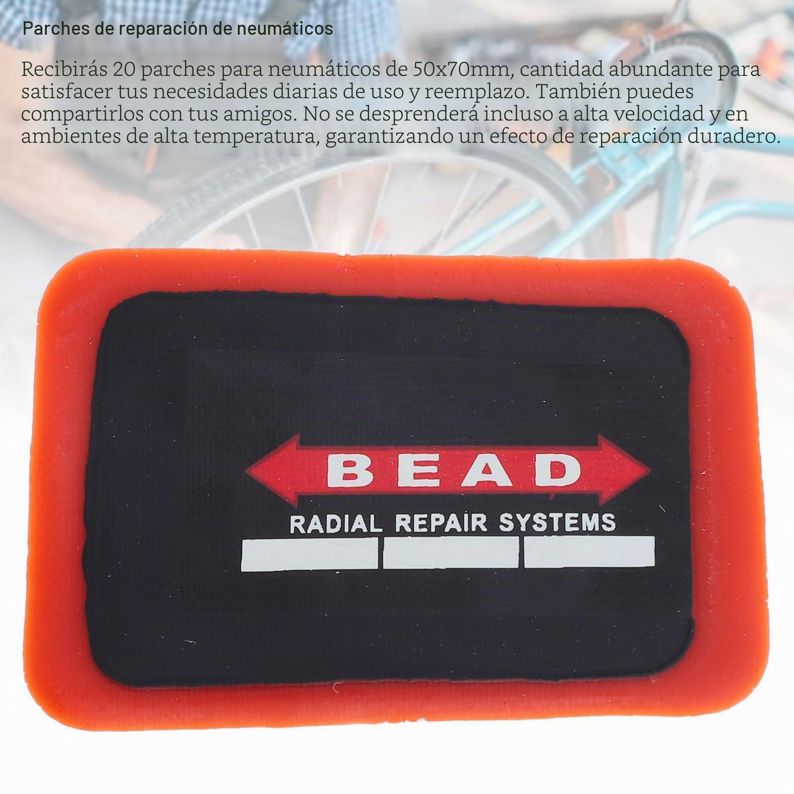 Patches de Neumáticos de Goma de Servicio Pesado de 20 Piezas Parches de Reparación de Neumáticos Punchure Partes 50x70 Mm con Alta Elasticidad Adhesión para el Tractor de