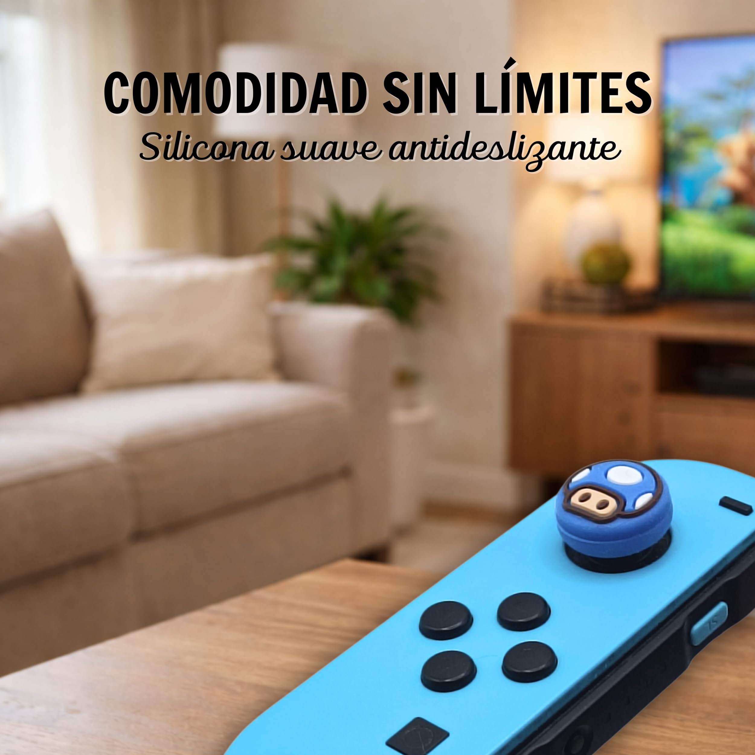 MME Thumb Grips compatibles con Nintendo Switch 1, Tapas de Joystick para Nintendo Switch, Silicona Suave y Duradera, Accesorios Compatibles con Switch 1 Lite OLED (Mario)