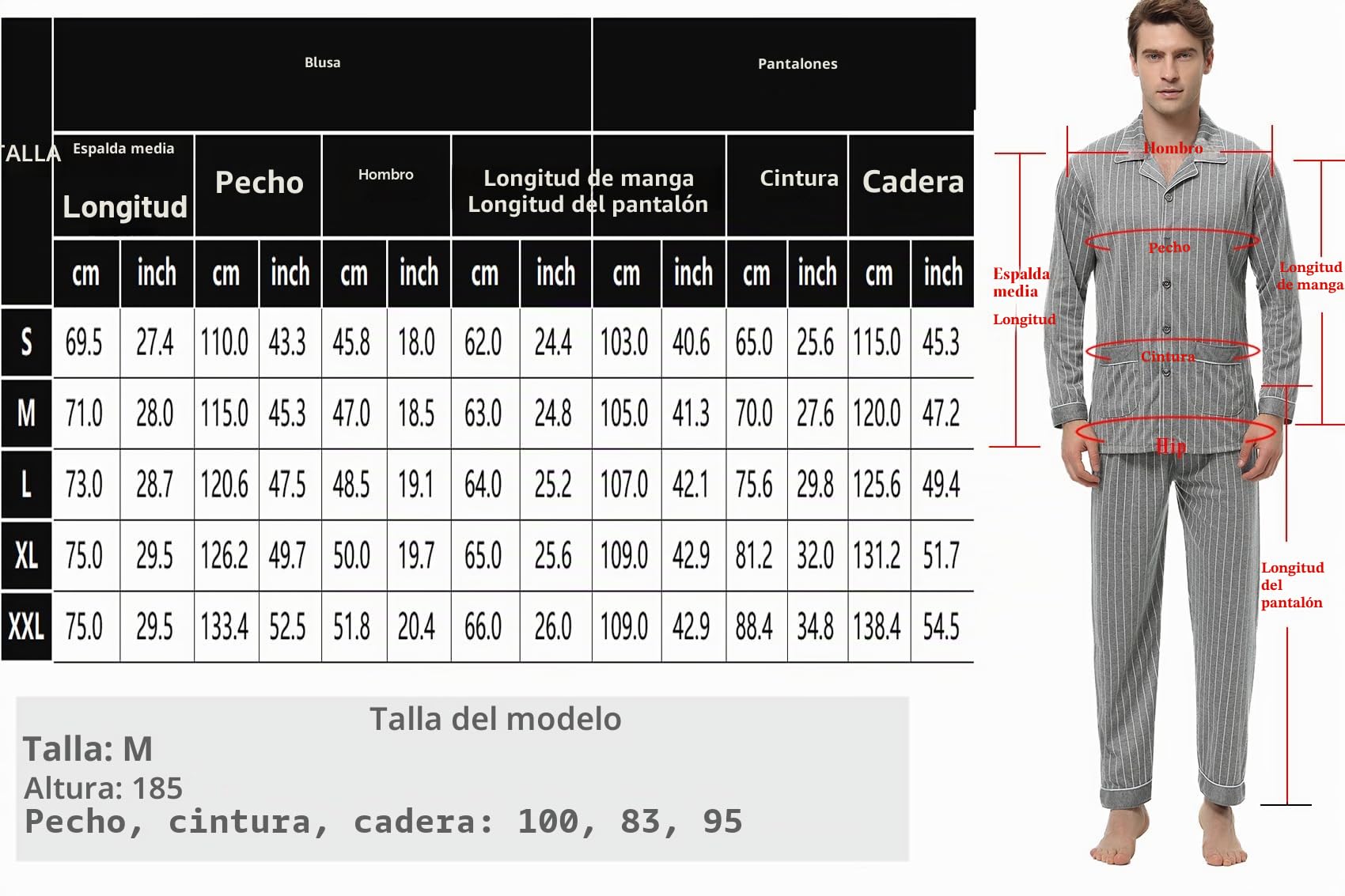 iClosam Pijama Hombre Invierno Algodón Pijamas con Botones a Cuadros | Conjunto de 2 Piezas, Camiseta Manga Larga, Pantalón Largos, Dormir Casa, Suave y Cómodo, Otoño y Frío Interior