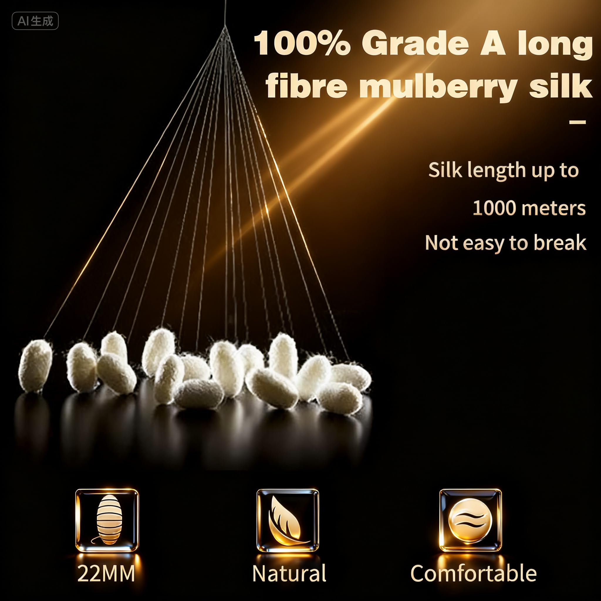 Federa per cuscino in seta 100% seta 22 momme certificata Oeko-TEX, benefici per capelli e pelle, anti età, anti acaro (bianco, 50 x 70 cm)