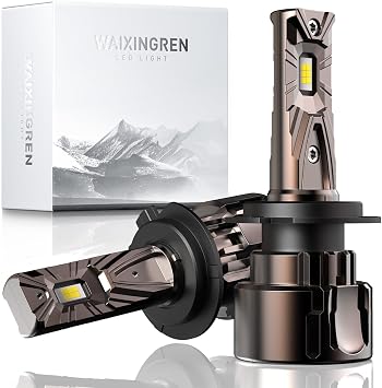 Upgrade H7 Headlight Bulb, 26000LM Brighter Wireless, 6500K White Bright High or Low Beam LED Headlight Bulb with Fan, Halogen Replacement, Plug and Play, Pack of 2 H7