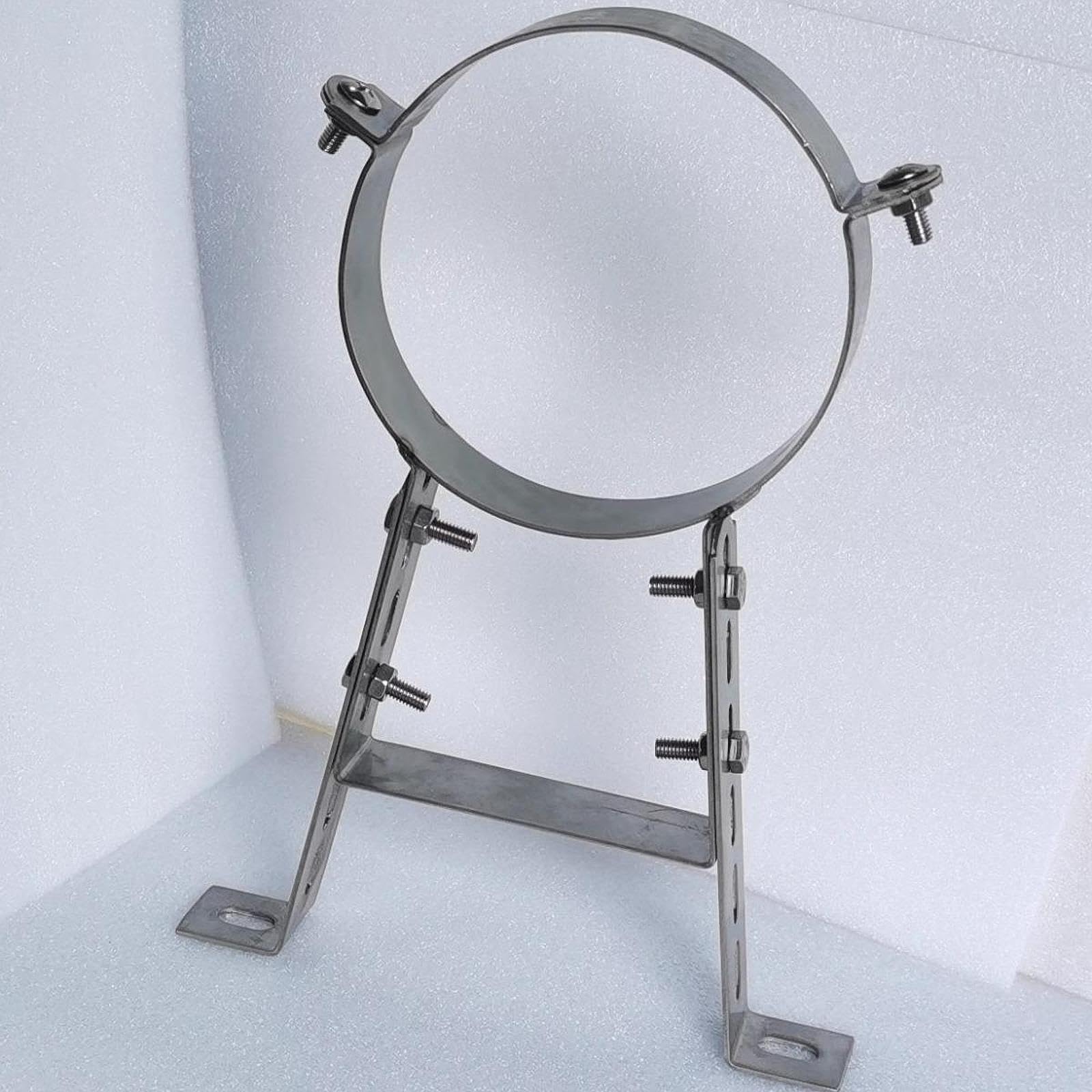 Abrazadera redonda para tubo de ventilación de, correa de ventilación de pared para el hogar, diseñada específicamente para tubos de chimenea, Plata, Diámetro 18 cm