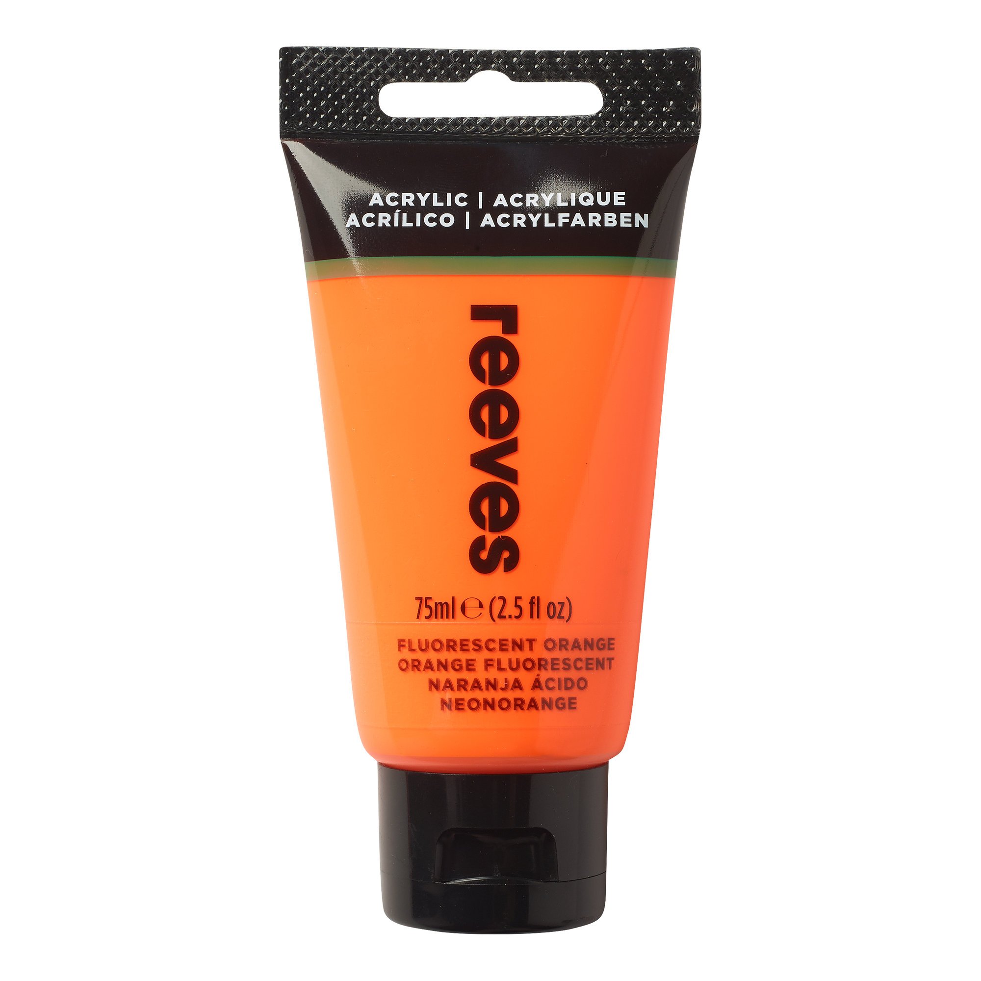 Reeves Acrylic Paint, Fluorescent Orange, 75 ml — image 1