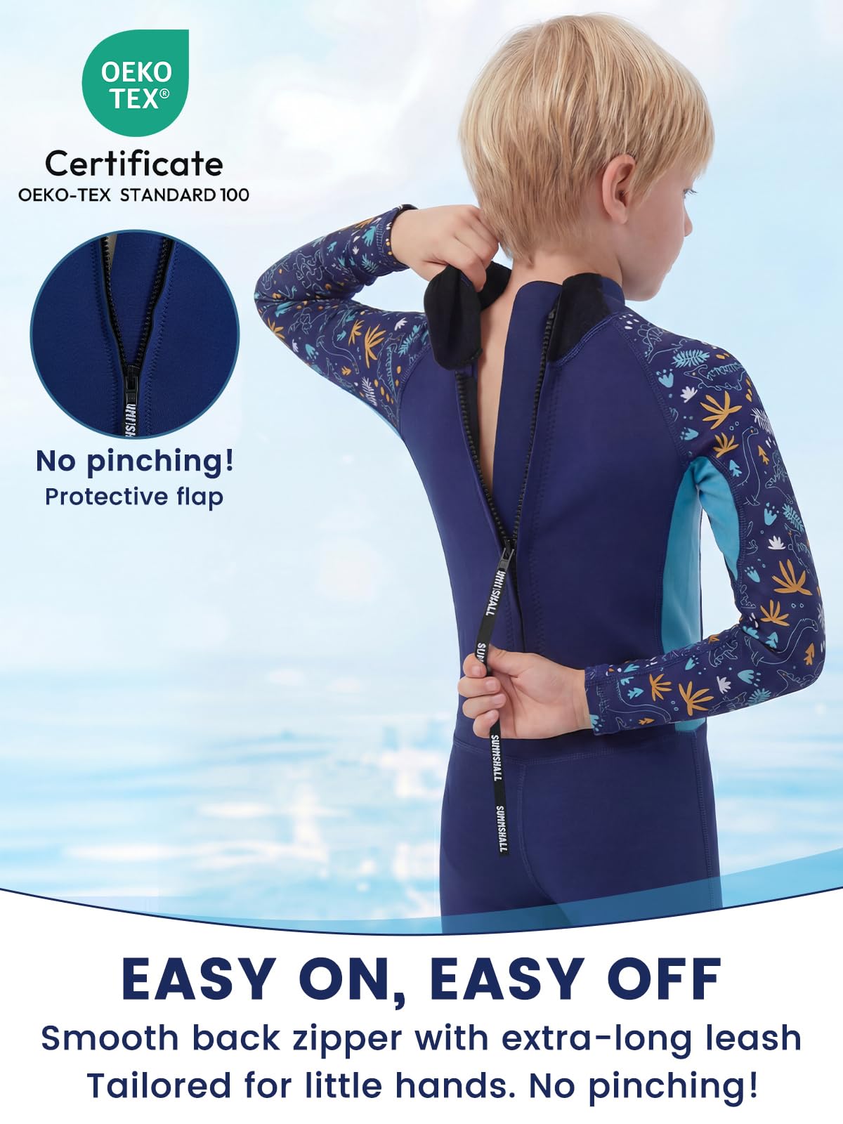 Neoprene Muta per Bambini 2mm Termica UPF50+ Protezione Solare Nuoto Surf Sport Acquatici