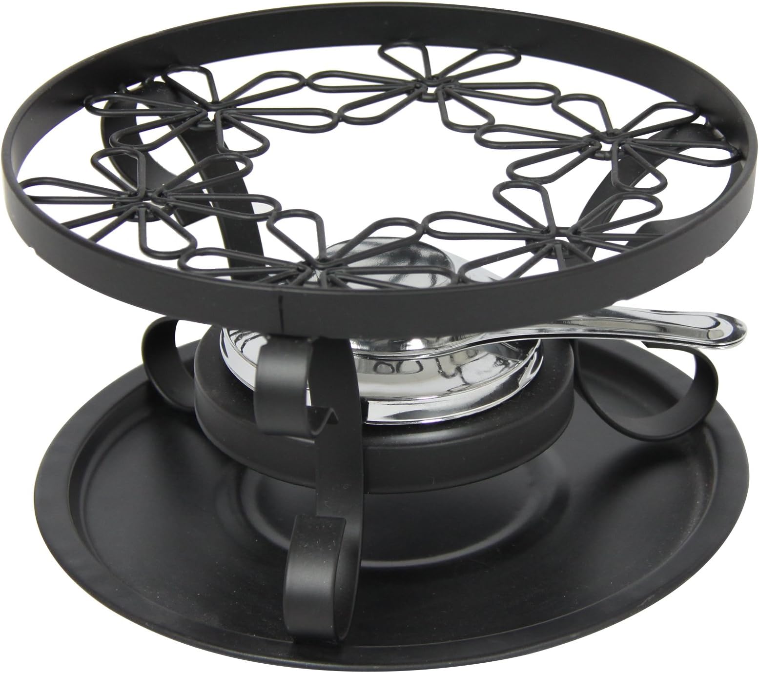 Menastyl 8011377 Avoriaz Warm Fondue Steel Baking Device in Black, 23 x 23 x 10.7cm