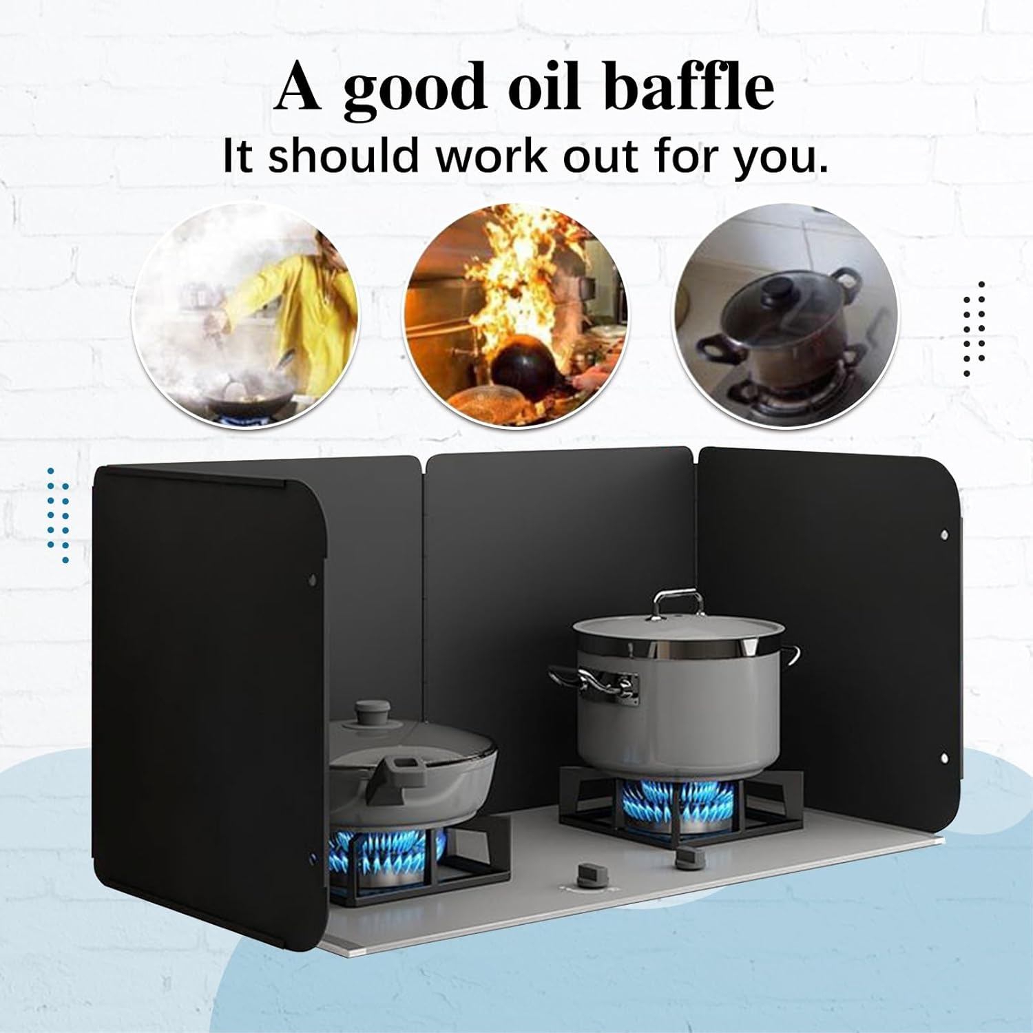 cooking stove oil splash guard, Carbon Steel Stove Oil Splatter Guard Black Multiple Sizes(45x45x45cm)