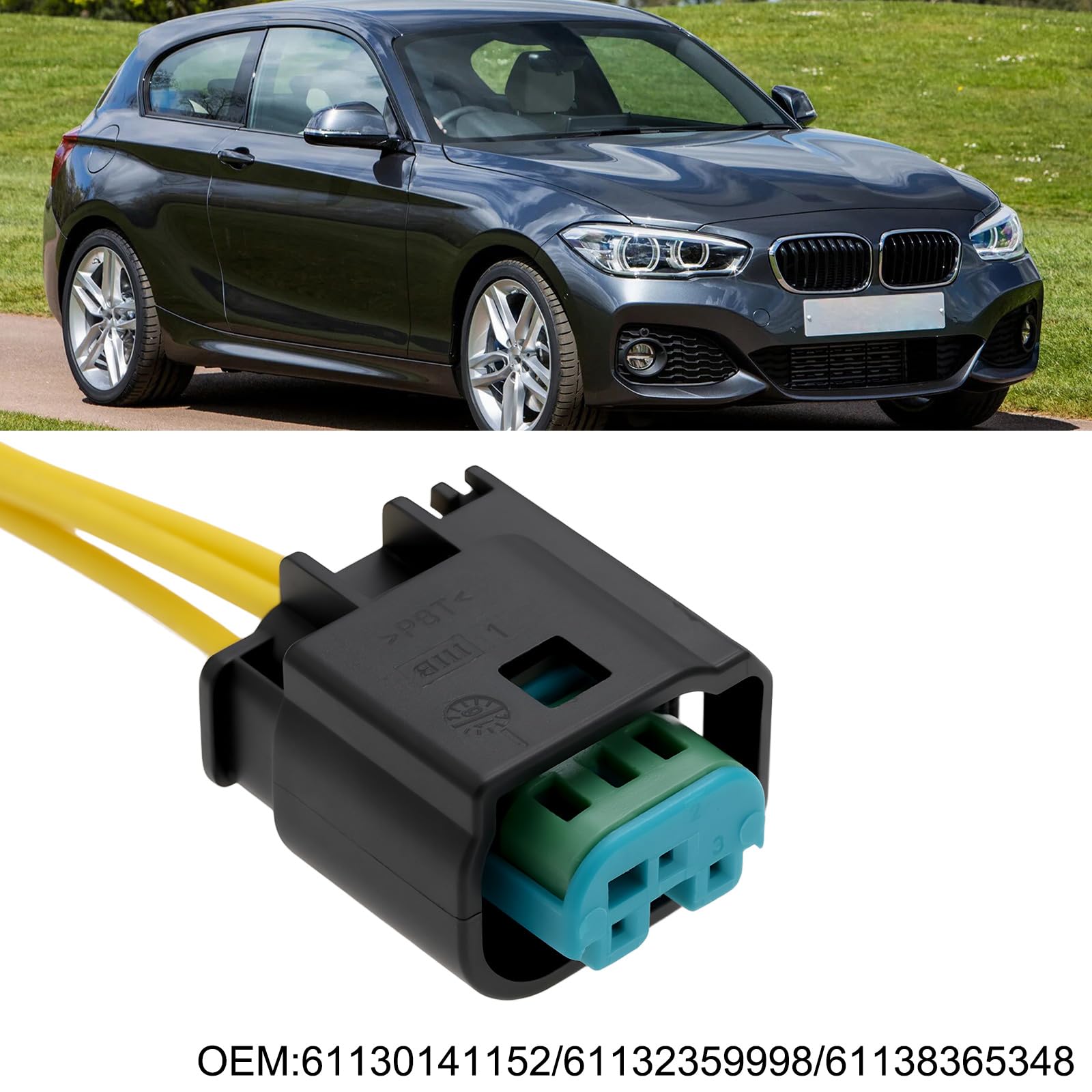 Obudowa gniazda 3-pinowego z zestawem naprawczym kabla 61130141152 61132359998 kompatybilna z BMW do PDC ESP DWA