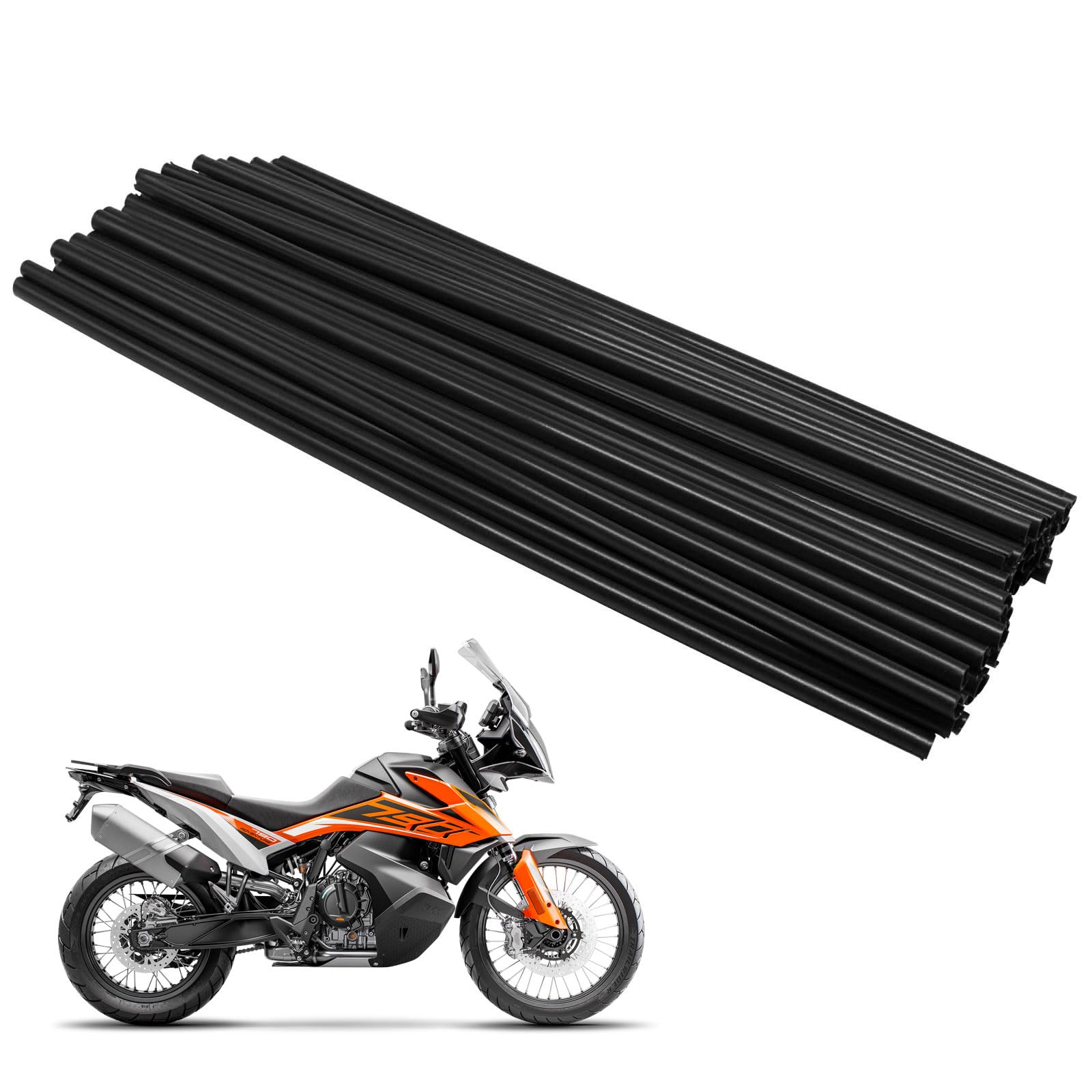 Waziaqoc Black Spoke Covers, 72 Pack