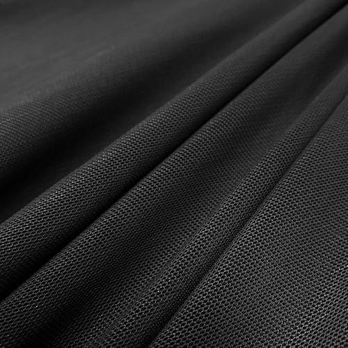 Tela de malla eléctrica, 2 yardas, 60 pulgadas de ancho, elástico en 4 direcciones, 10% elastano, ligero, transparente (negro)
