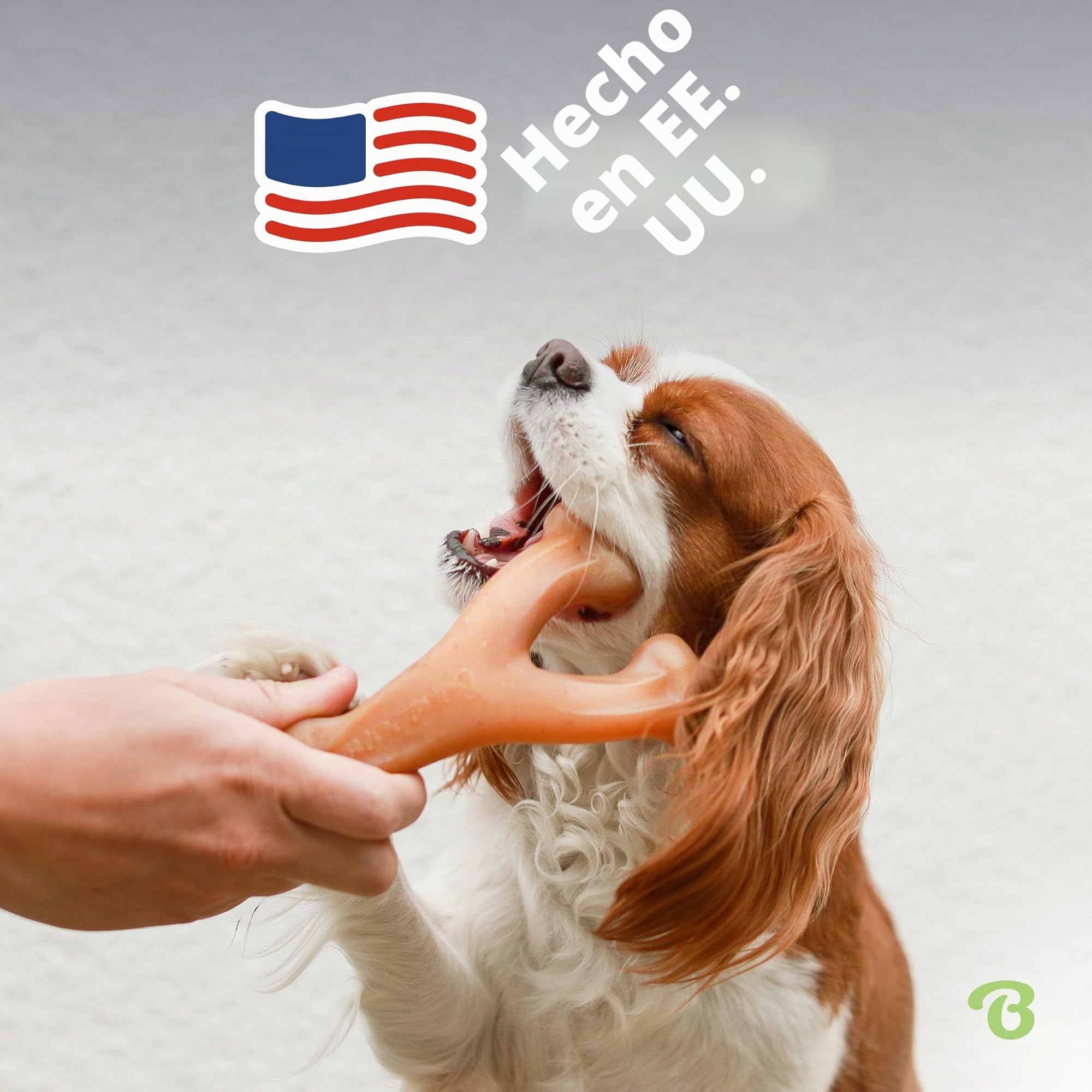 Wishbone de Benebone, un juguete para morder, con auténtico beicon mediano, resistente e indicado para perros masticadores agresivos, fabricado en EE. UU.