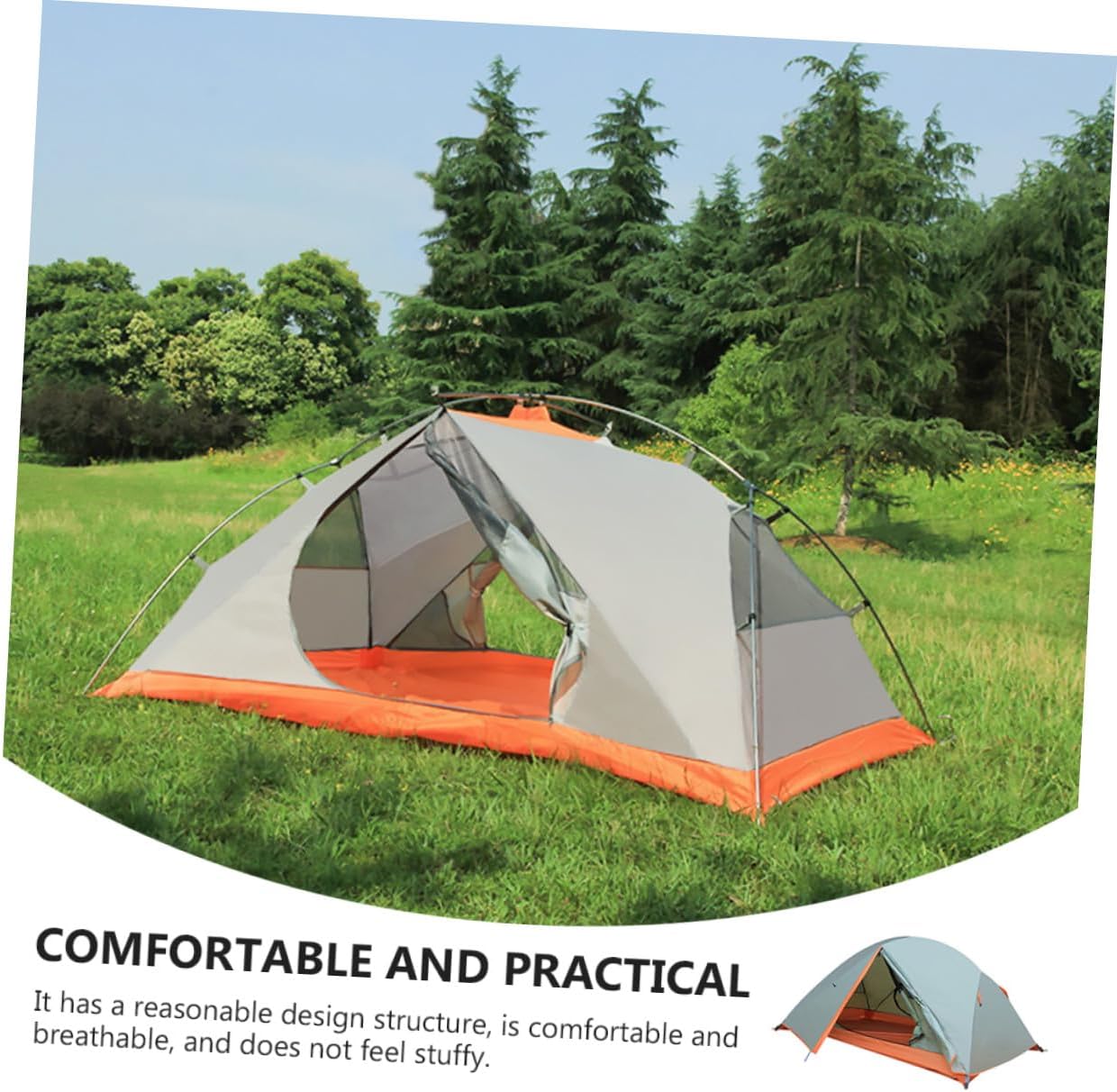 Balacoo Double-Layer Outdoor Tent for Two Persons, Waterproof Camping Shelter with Aluminum Poles, Windproof Travel Tent for Hiking and Outdoor Activities