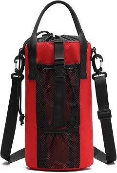 Tactical Molle Water Bottle Pouch 6L/170 oz Drawstring Open Top EDC Bag Holder with Shoulder Strap and Handle