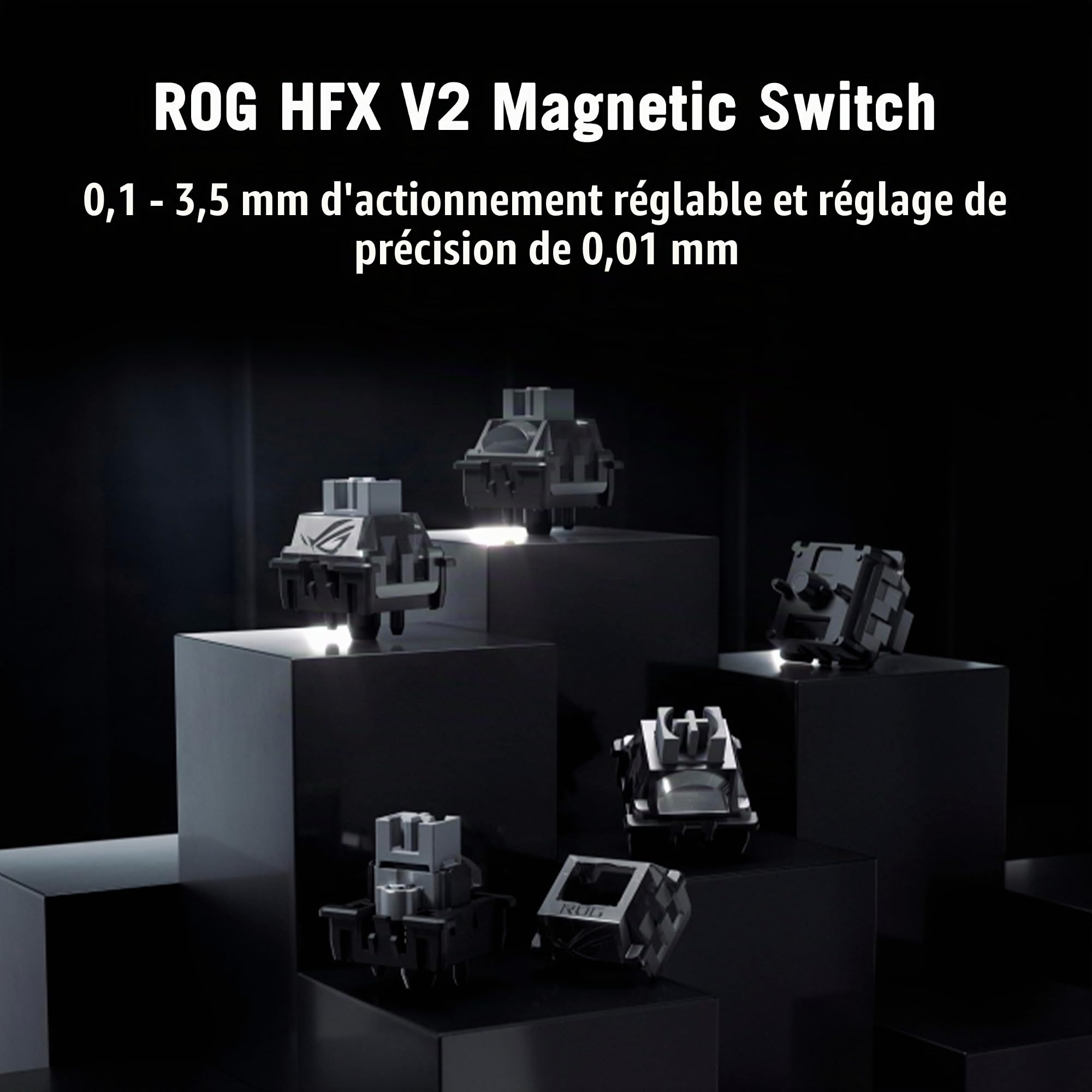ROG Azoth 96 HE - Clavier de jeu analogique sans fil, switch HFX V2, AZERTY | Clavier sans fil 96%, switches magnétiques Hall effect, écran tactile OLED et de paramètres d'activation personnalisables
