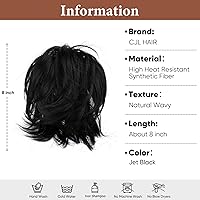 Vista 2 de CJL HAIR Extensiones de Cabello con Clip de Garra para Coleta Corta DIY, Metales Flexibles, Moño Desordenado, Pieza de Cabello para Mujeres, S-Negro