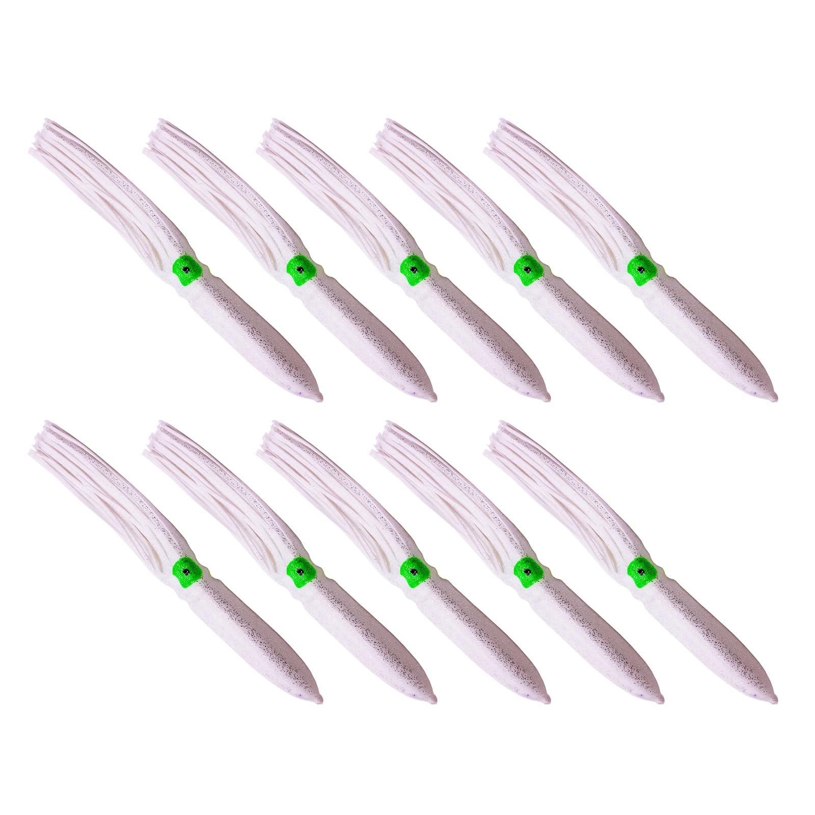 Lot de 10 jupes colorées en forme de pieuvres, de calamars pour la pêche à la traîne - Appâts souples