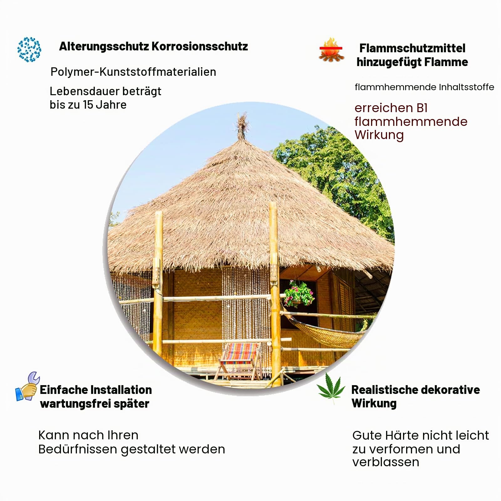 2Generation Künstlicher Palmdach Paneele,PE Keine Fäulnis Und Keine Wartung,for Tiki Bar Garten Hawaii Strandschir Mstrandschirm Holzhaus(Size:30pcs,Color:Gewöhnliches Gelb)