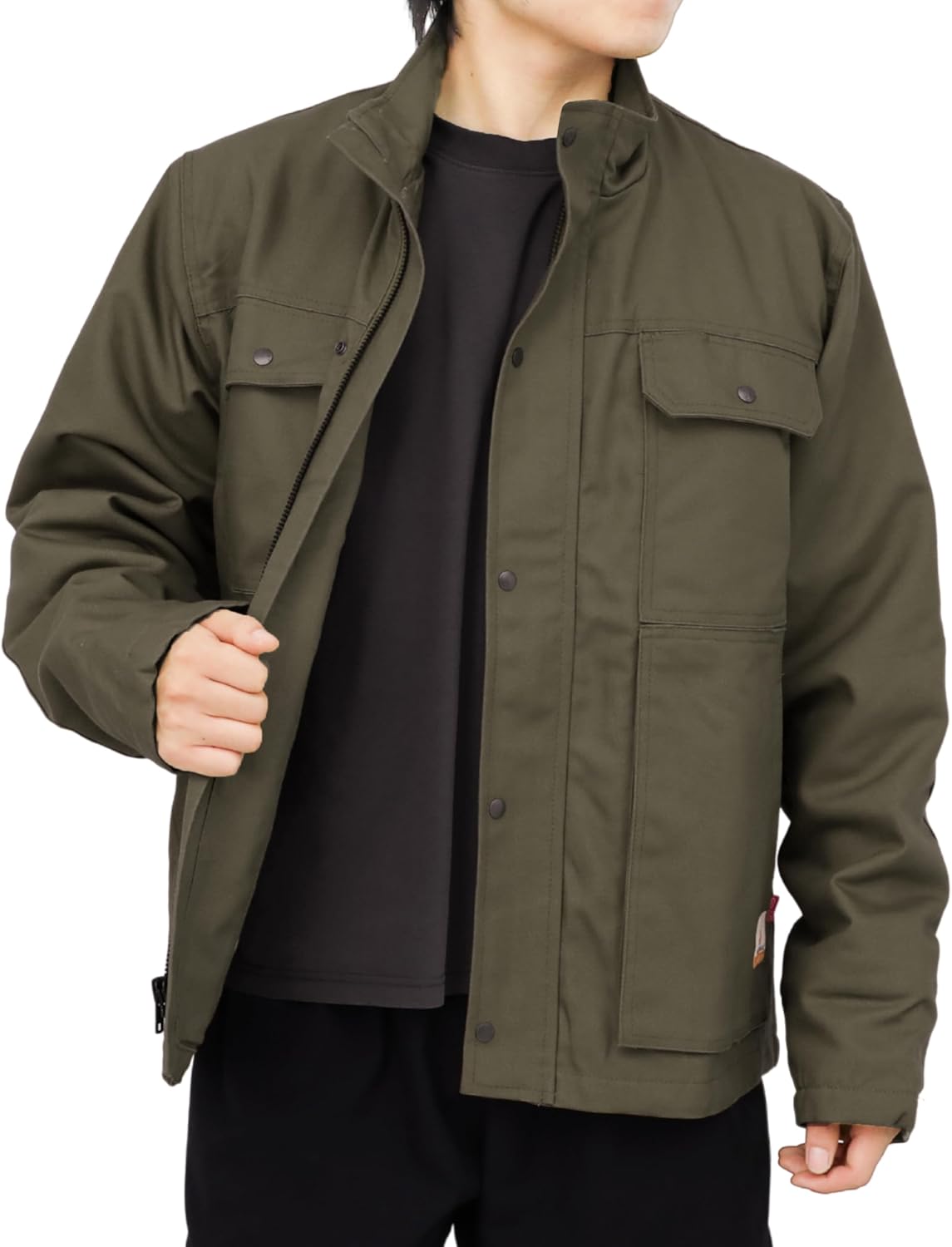 BOCOMAL FR Jackets Insulated Coat CAT4 Fire Resistant Duck Canvas Winter Outwear Light Water Repellent and Oil Resistant