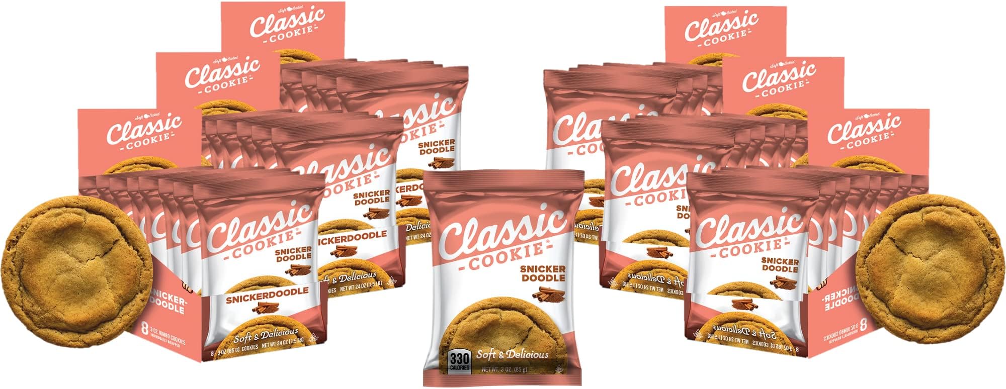 Soft Baked Snickerdoodle Cookies, 6 Boxes, 48 Individually Wrapped Cookies