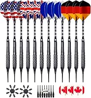 Vista 7 de 12 Pack Soft Tip Darts - Plastic Tip Darts 18 Grams with 100 Extra Dart Tips, Dart Flight Protector, Aluminum Shafts and Rubber O-Rings