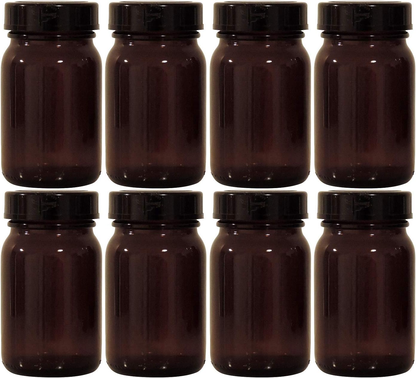 Lot 2 Bouteilles Verre Ambré 500 Ml + Bouchon Sécurité Enfant & Doseur - Idéal Laboratoire & Maison