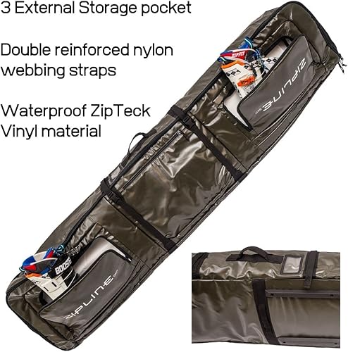 Miniatura 2 de Bolsa de esquí doble con ruedas - Almacenamiento de equipo y ropa para esquiadores - Capacidad 18078.7 in - Mochila duradera e impermeable -