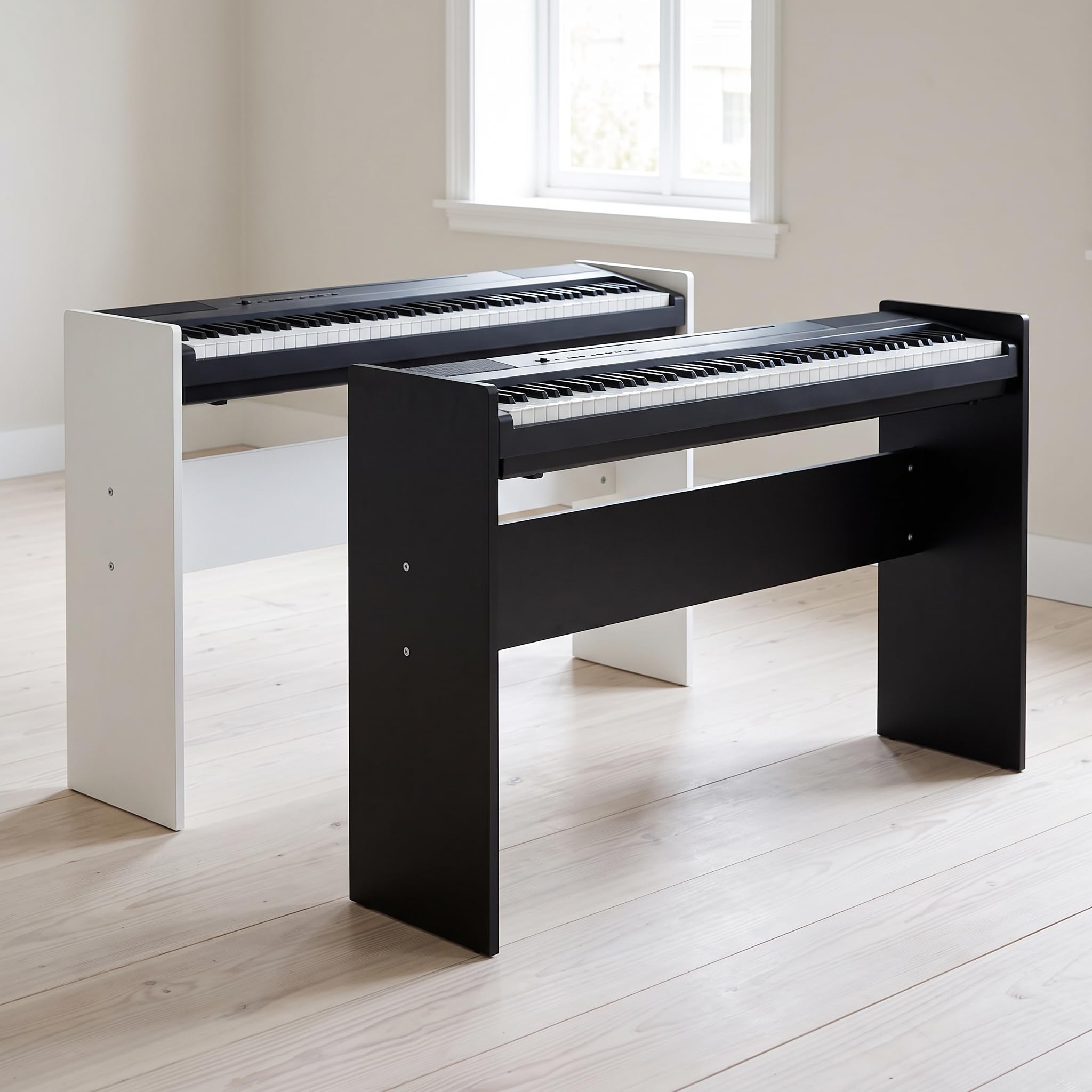 Harilla Supporto Tastiera Elettronica Regolabile Stand Piano Tastiera Base Staffa in Ferro E Pannello in Legno Piattaforma Stabile Anti Vibrazioni Adatto per Studio Registrazione Concerti