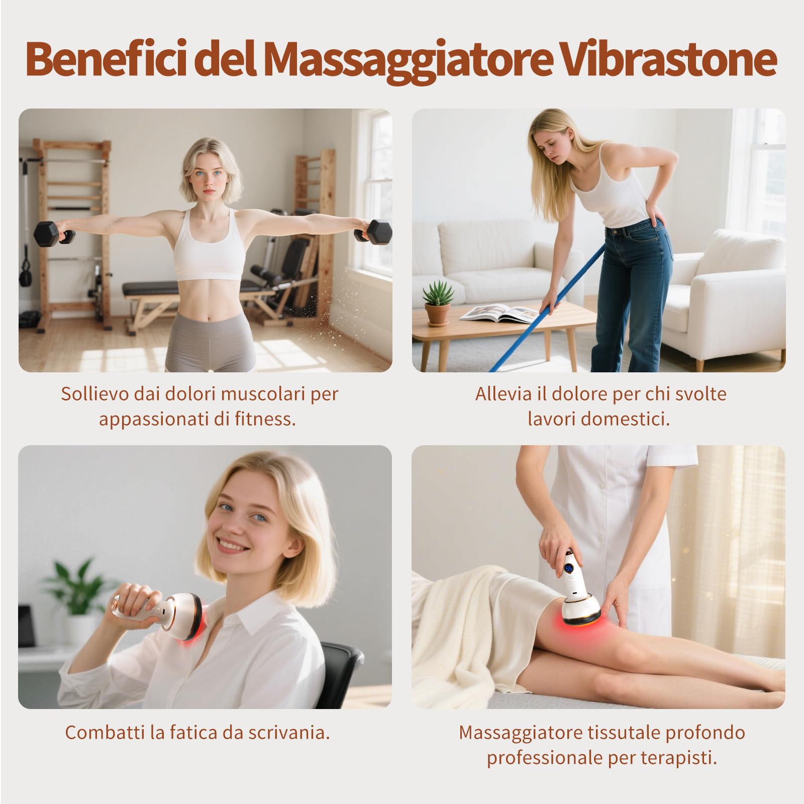 AISEELY Massaggiatore Anticellulite Professionale, Vibrastone Massaggio con Funzione di Riscaldamento Vibrazione, 20 Massaggio Combinazioni per Mani, Schiena Gua e Piedi per Rilassare I Muscoli