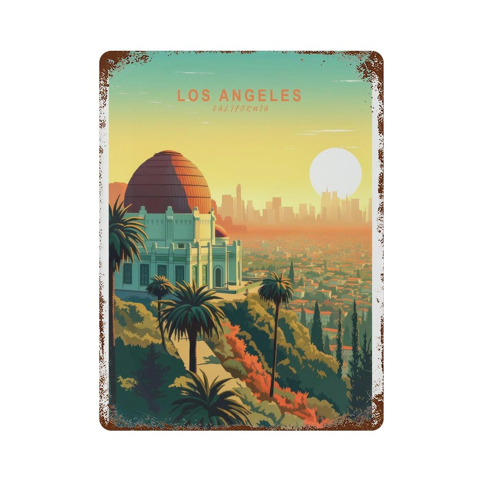 xiaoxiaoshen Los Angeles Travel Griffith Observatory La California Personalized (3) Wall Decor Art Metal Tin Poster Modern Home Decor Art Home Bar Shop Decorations Vintage Sign 40x30cm
