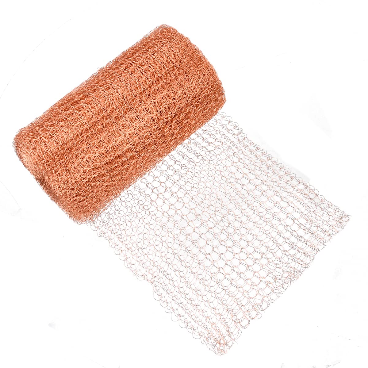 Copper Mesh, 6M/20 Feet Pure Copper Mesh Roll, Copper Wire Mesh Roll, Rodent Copper Mesh, Anti Slug Snail Copper Wire Mesh, Copper Wire Mesh, for Pest Exclusion, Protect Saplings, Seeds