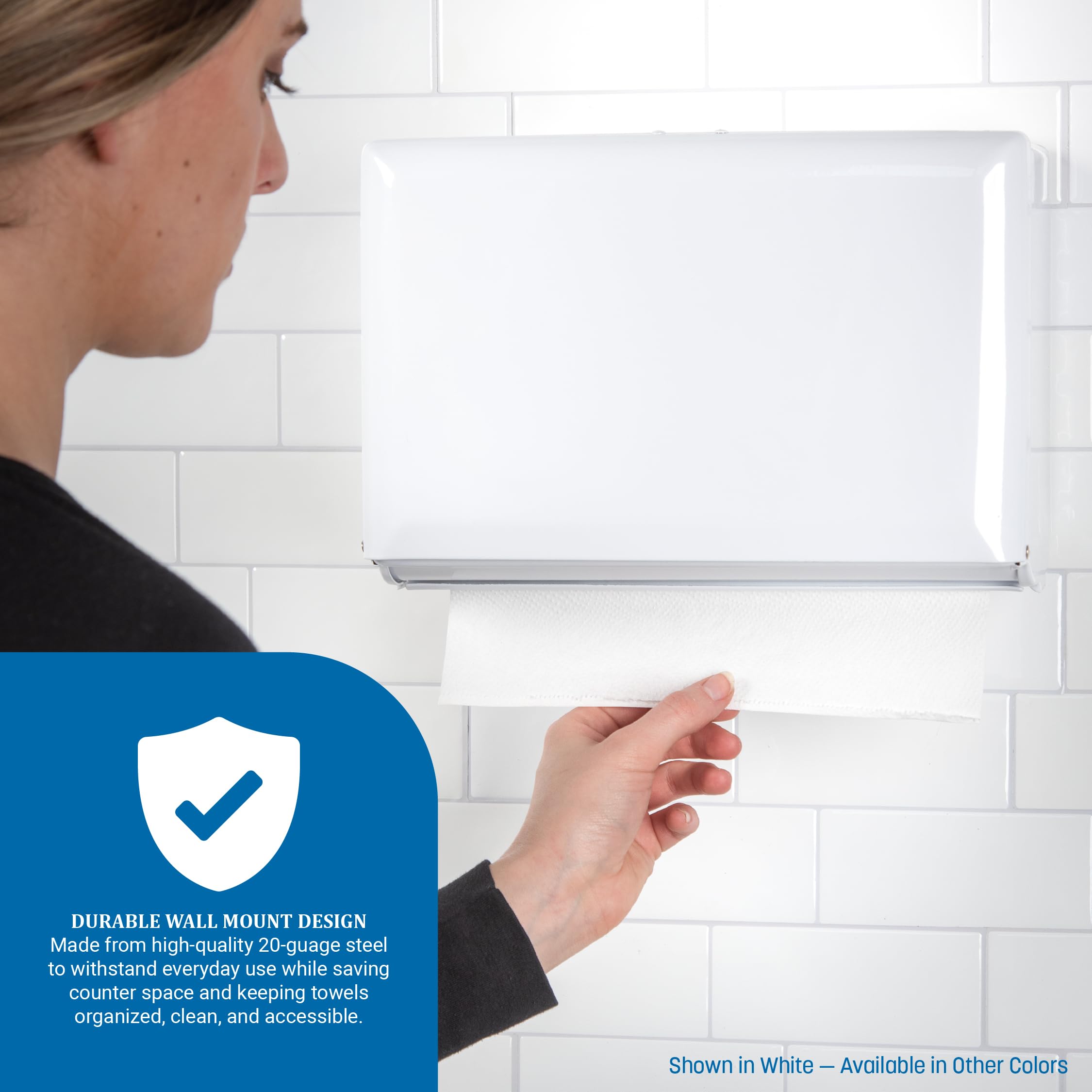SANT1800WH - Standard Key-Lock Singlefold Towel Dispenser, Steel