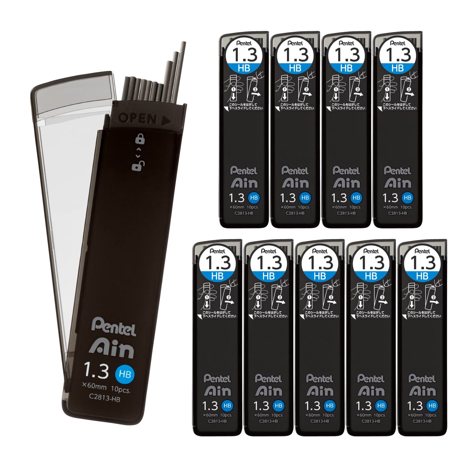 Pentel Ain Lead Refill • 1,3 mm • HB • Box of 10
