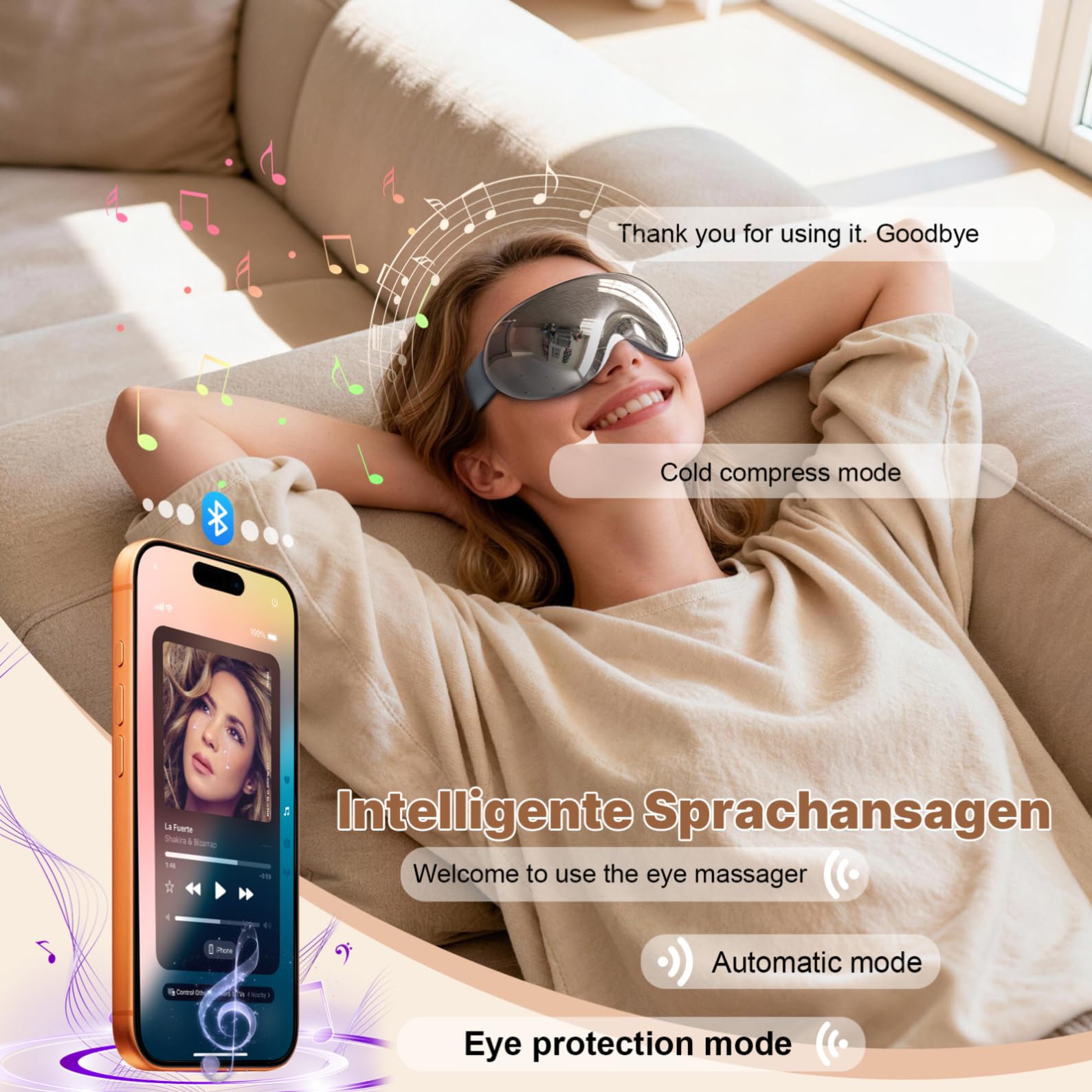Augenmassagegerät mit Wärme und Kälte, Kompression Massage,Bluetooth Musik | Augenmassagegerät mit Wärme und Kälte, Kompression Massage,Bluetooth Musik