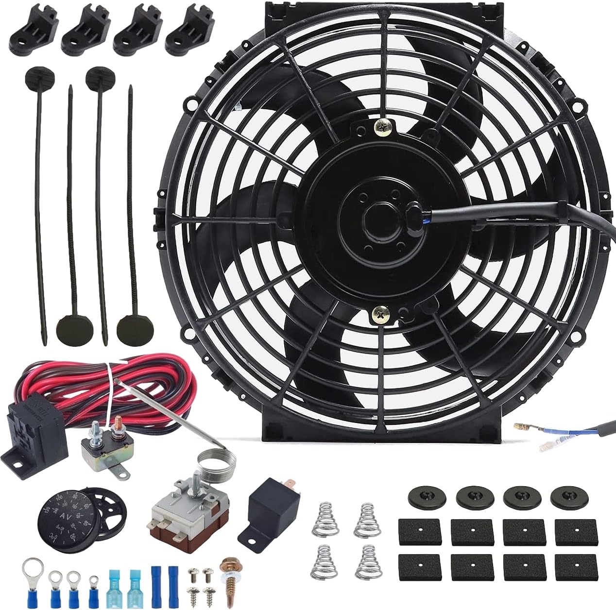 American Volt 10" Inch Engine Radiator Electric Fan & Adjustable