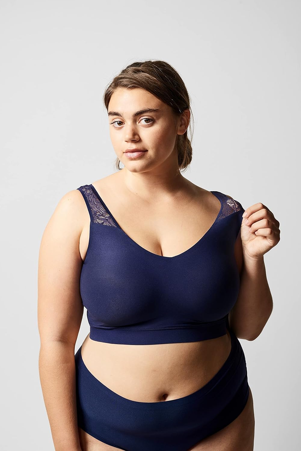 Chantelle SoftStretch Padded Lace Bralette Pullover Top Stretch Bras Lingerie Sapphire
