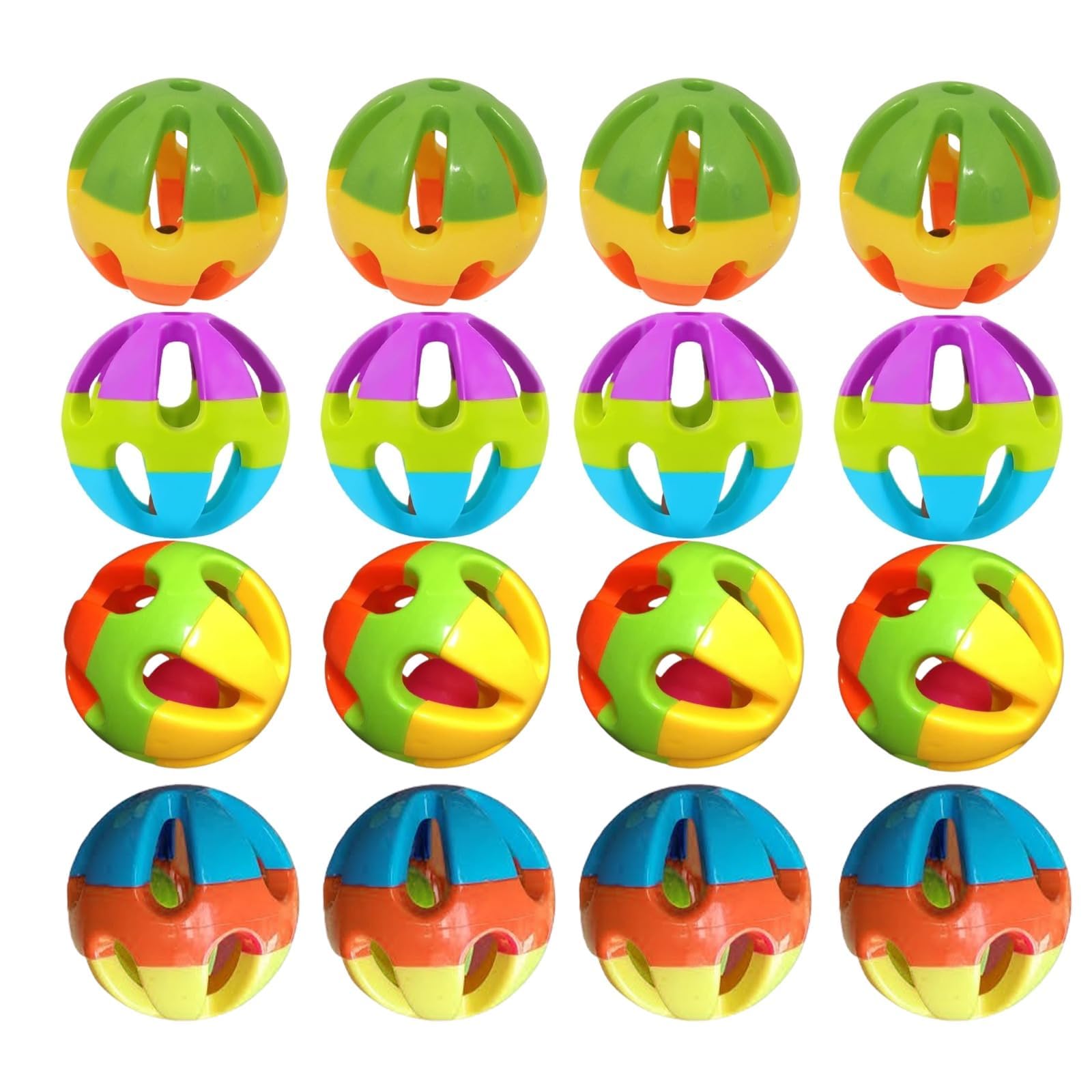 MIXEL Tough Durable Rigid Plastic Play Balls for Dogs, Cats, Lightweight, Vibrant Colour, Indoor & Outdoor, Easy to Clean (4 Pack)