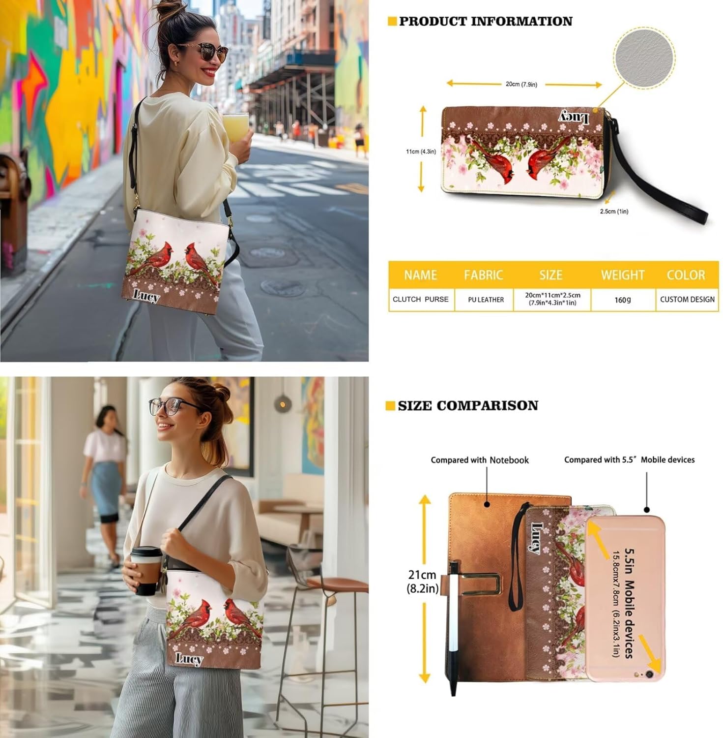 Lotusorchid Customized Bucket Purse and Wallet Set Crossbody Handbag Satchel Bag with Leather Wallet for Women Lady