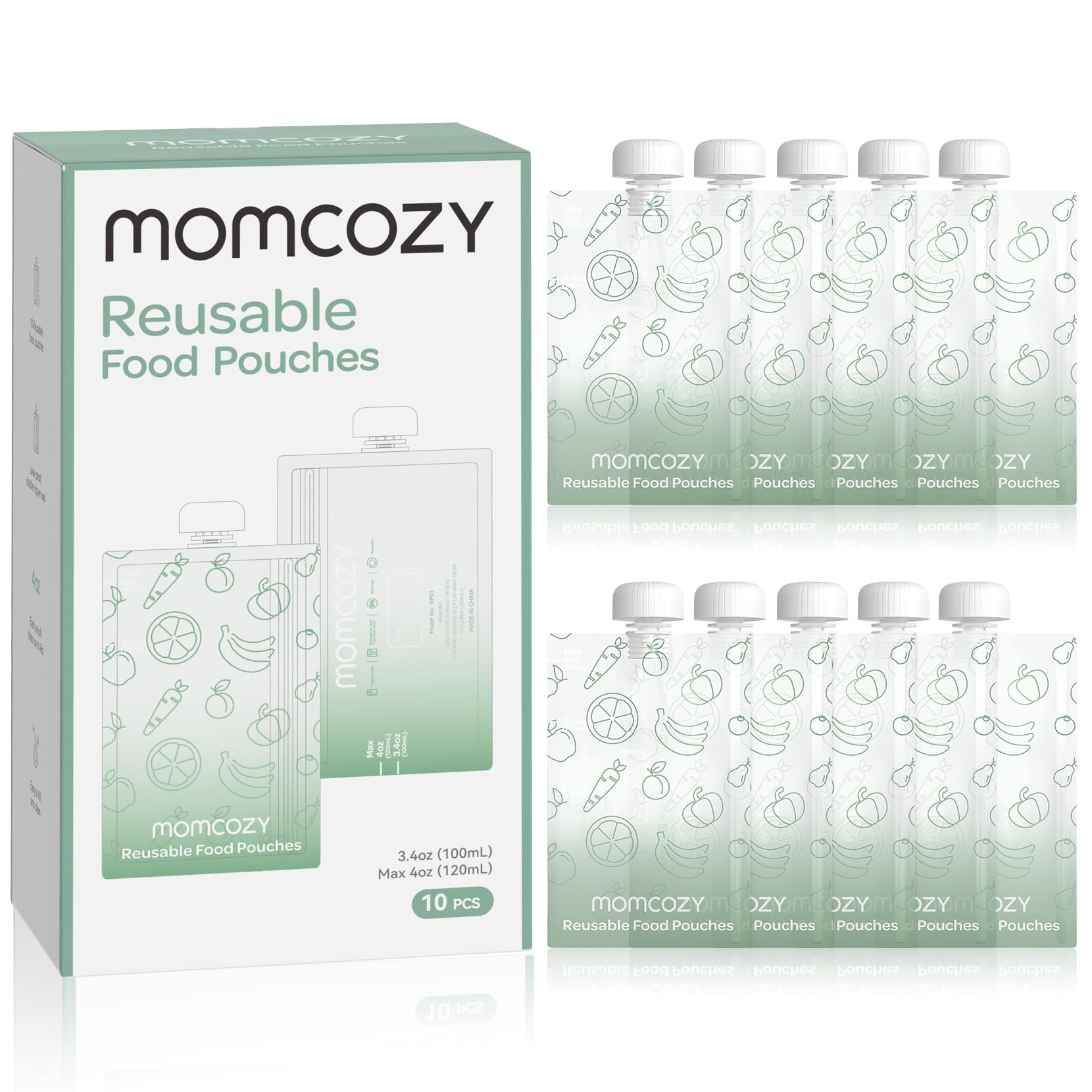 Momcozy Reusable Baby Food Pouches - food storage | Mubboo